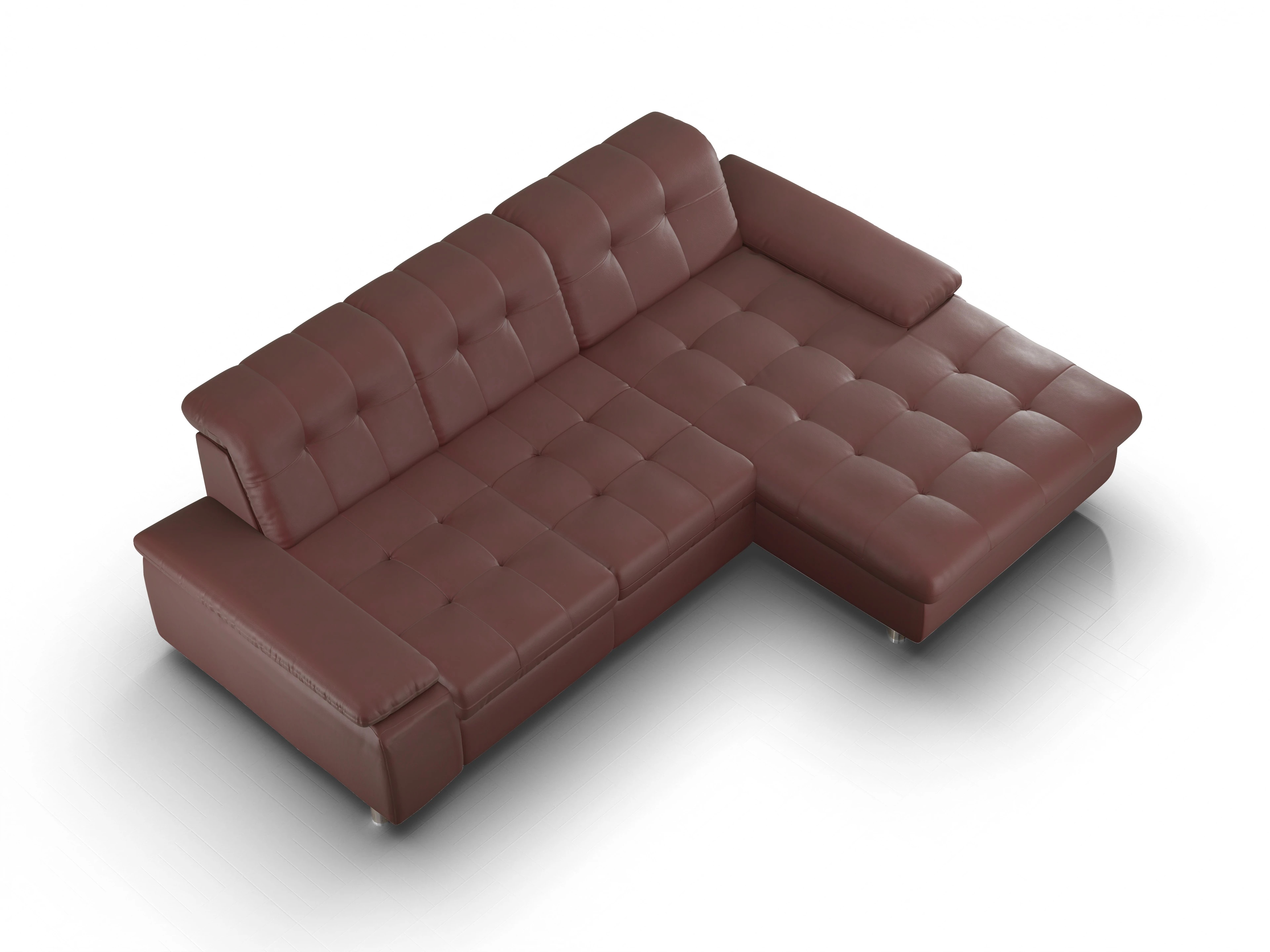 Ansicht des Produktes SC Select 1012 Ecksofa rechts Abschluss offen in Leder Lila