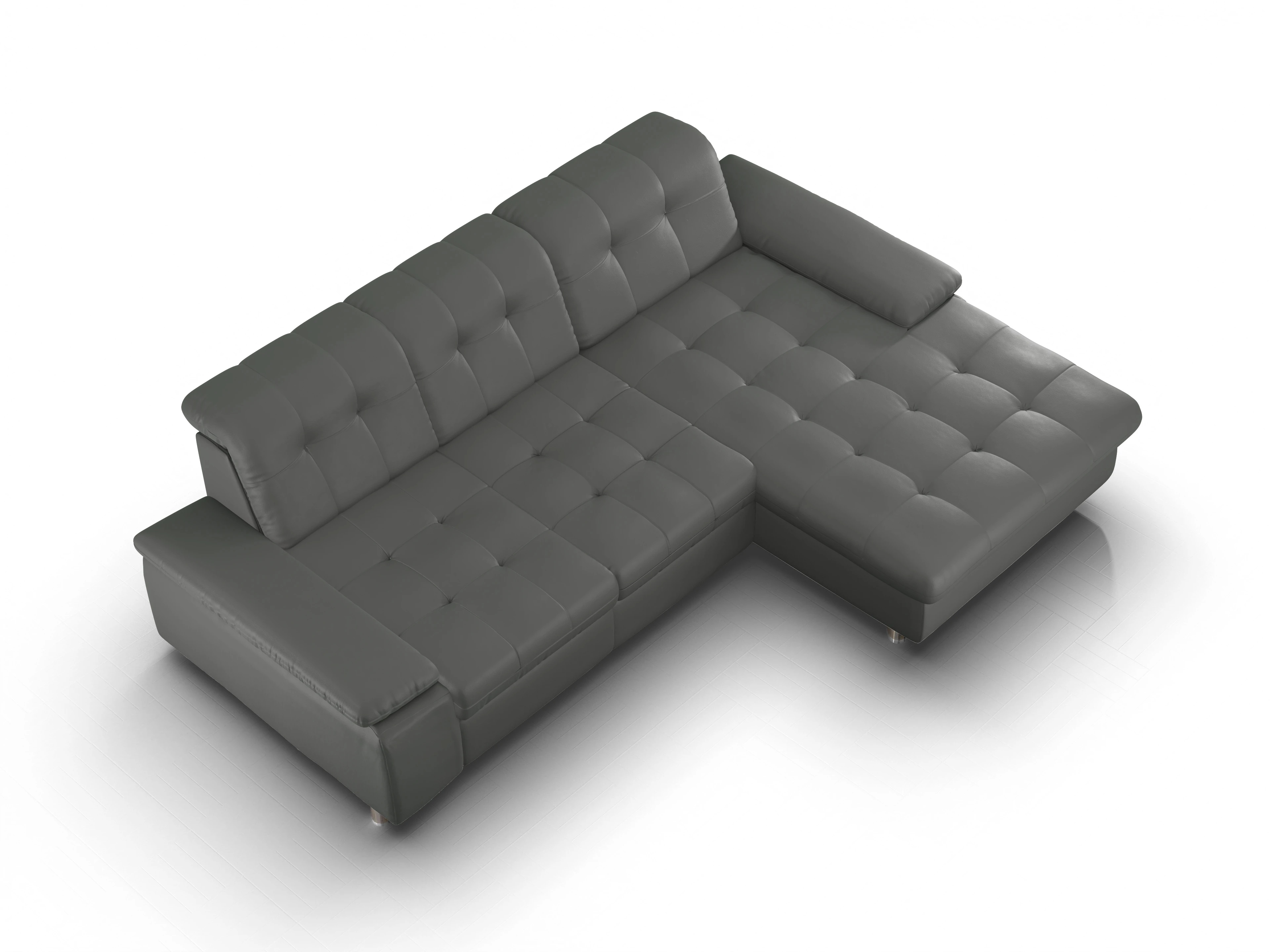 Ansicht des Produktes SC Select 1012 Ecksofa rechts Abschluss offen in Leder Grau