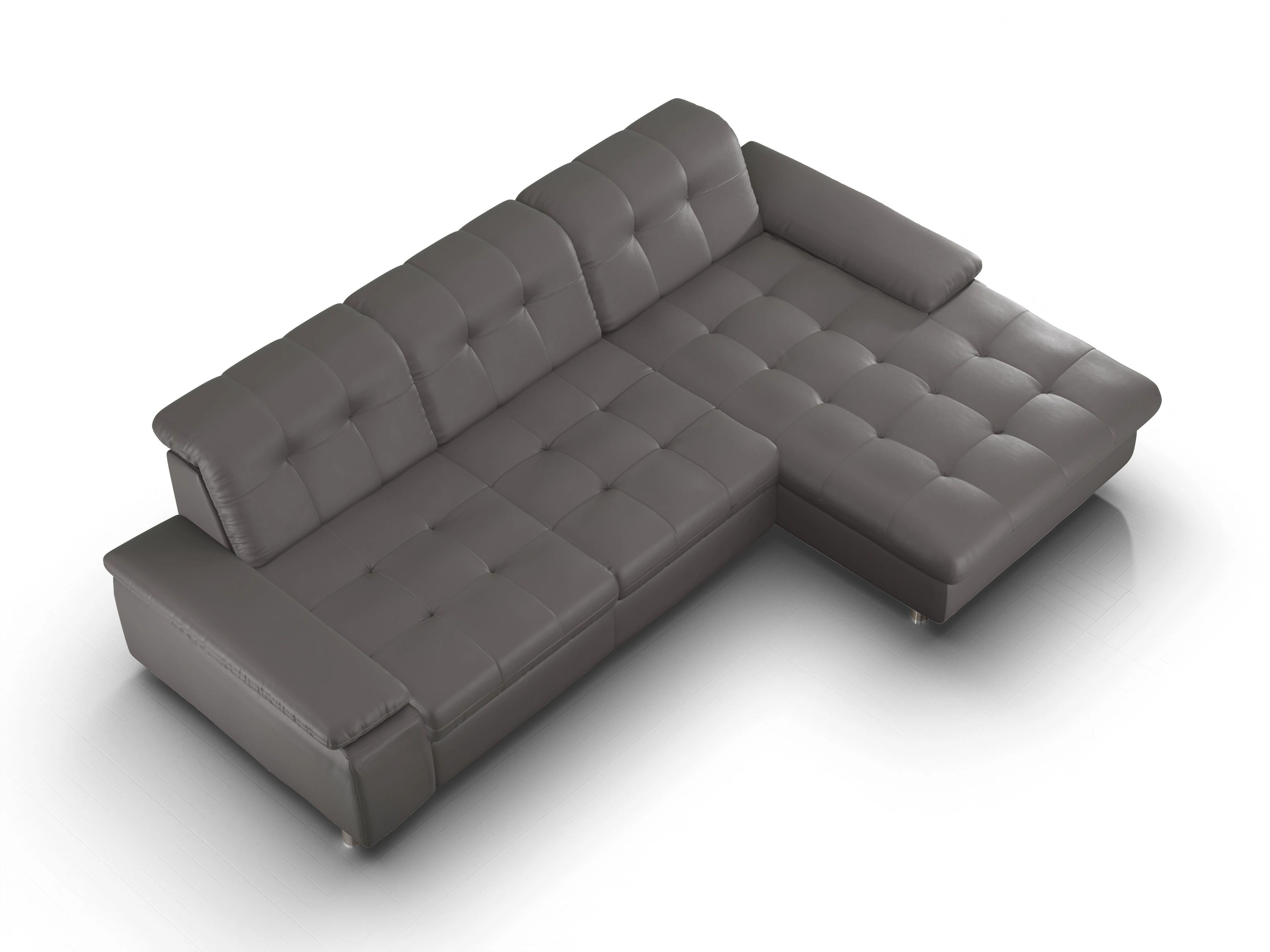 Sitz Concept select 1012 Canapé Large R Ansicht des Produktes SC Select 1012 Ecksofa rechts Abschluss offen in Leder Braun