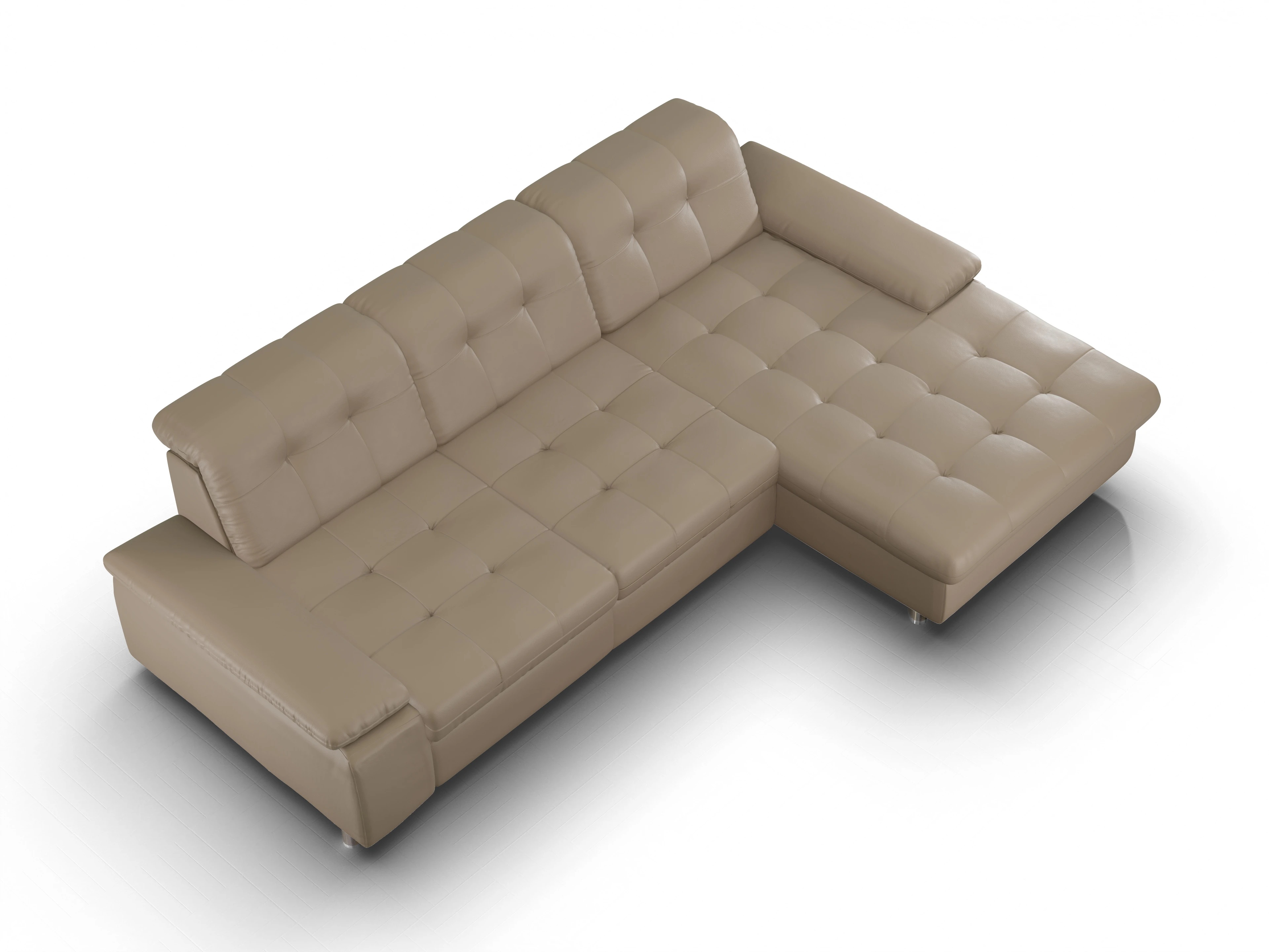 Sitz Concept select 1012 Canapé Large R Ansicht des Produktes SC Select 1012 Ecksofa rechts Abschluss offen in Leder Braun