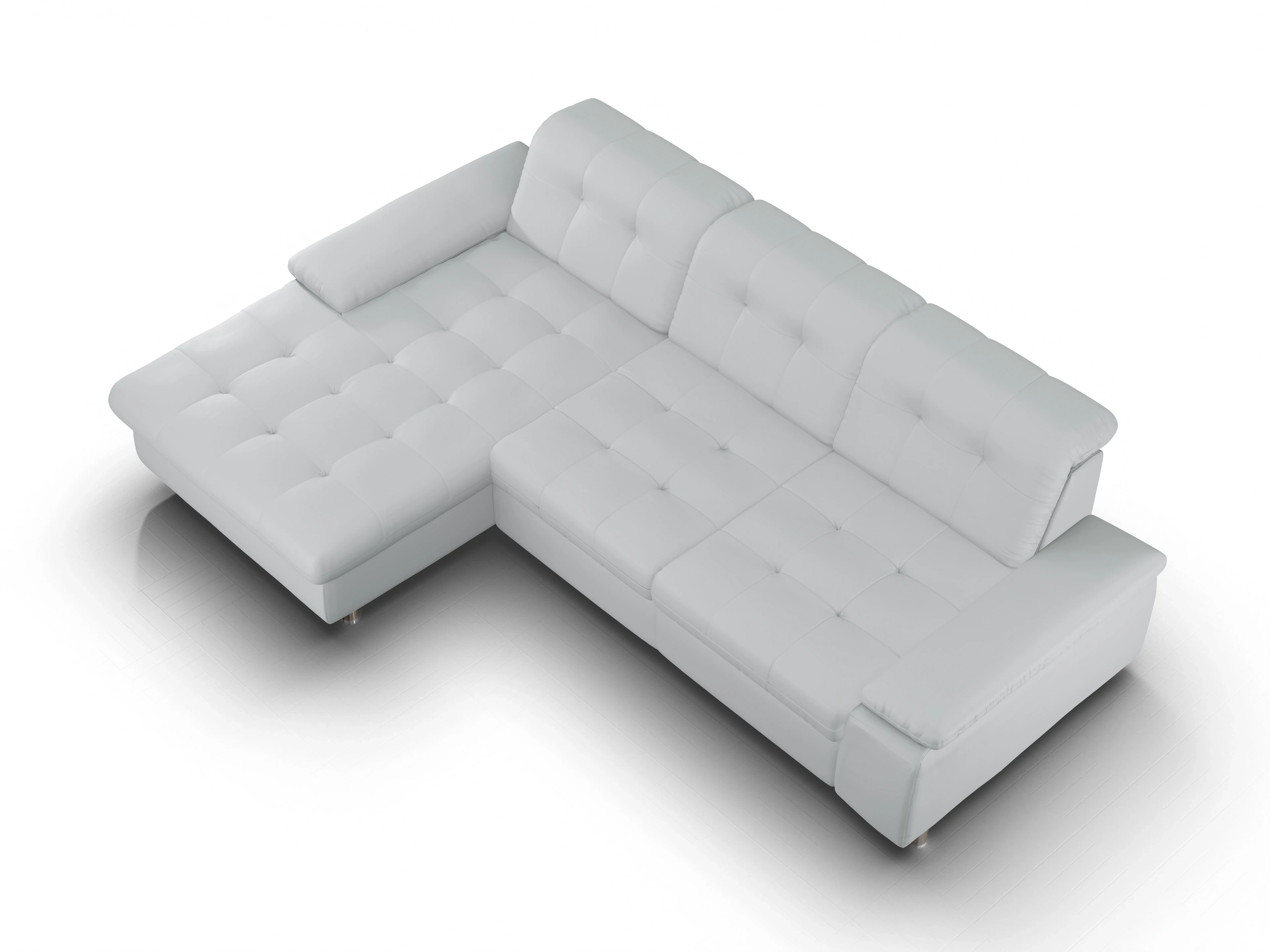 Ansicht des Produktes SC Select 1012 Ecksofa links Abschluss offen in Leder Grau