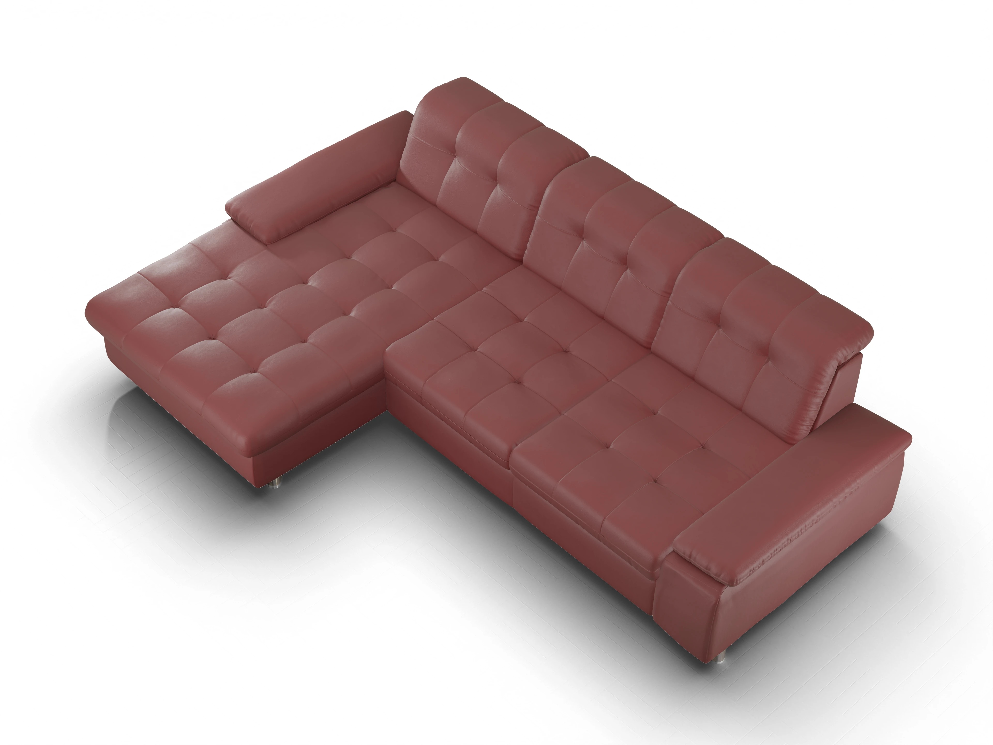 Ansicht des Produktes SC Select 1012 Ecksofa links Abschluss offen in Leder Rot