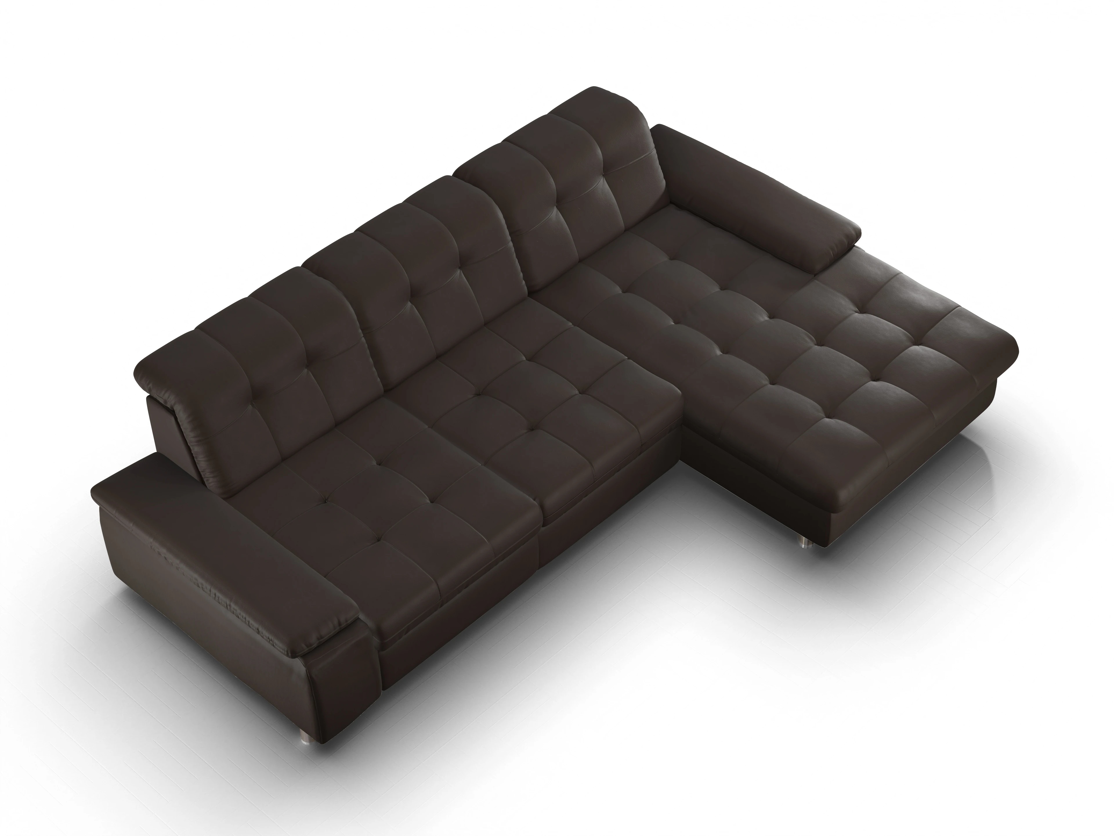 Ansicht des Produktes SC Select 1012 Ecksofa rechts Abschluss offen in Leder Braun