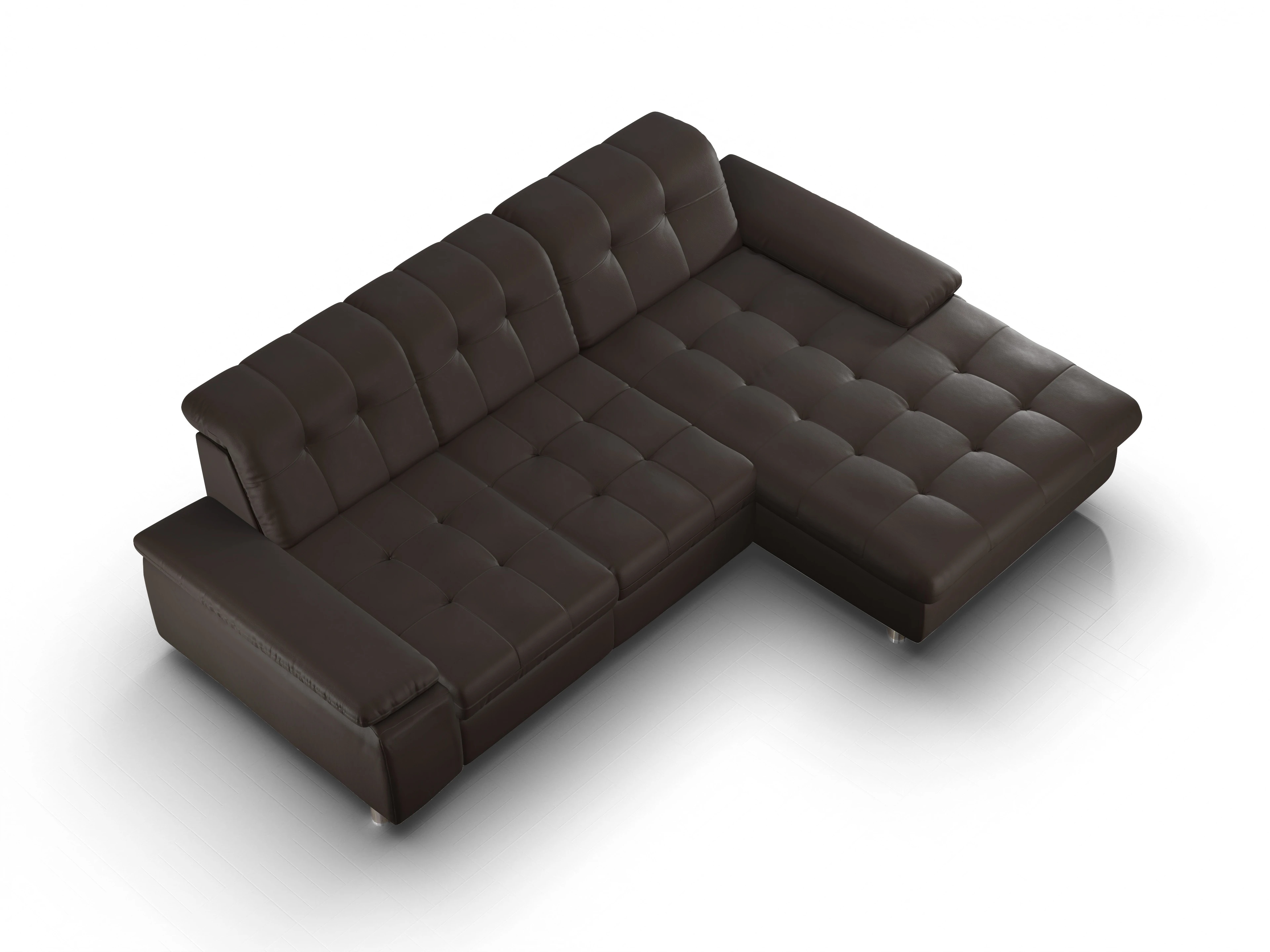 Ansicht des Produktes SC Select 1012 Ecksofa rechts Abschluss offen in Leder Braun