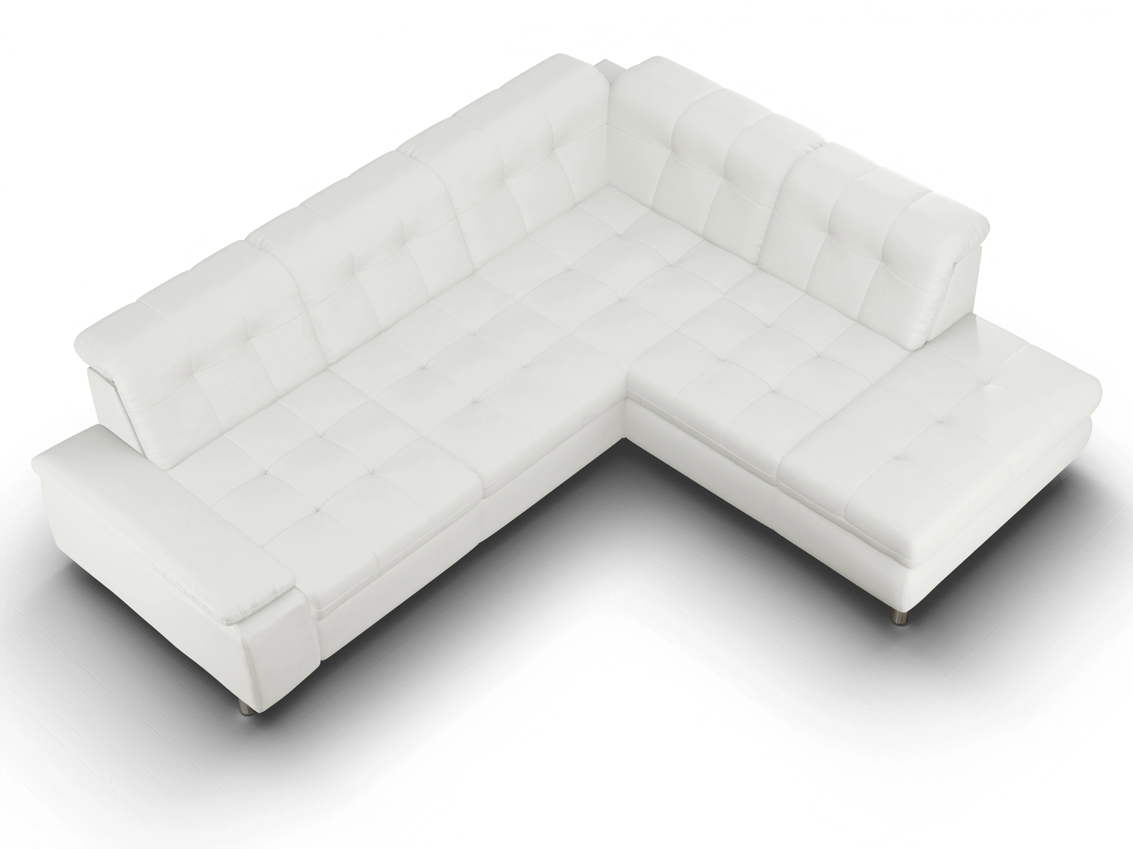 Ansicht des Produktes SC Select 1012 Ecksofa rechts Abschluss offen in Leder Weiss