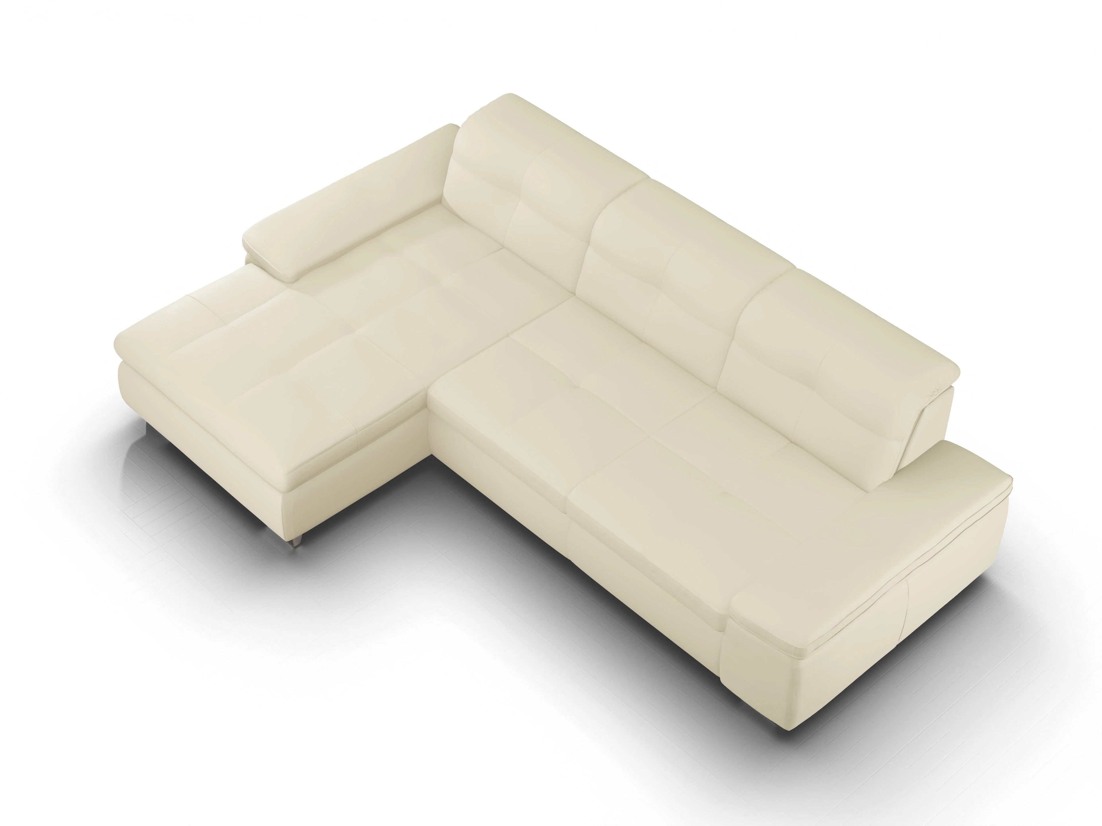 Ansicht des Produktes SC Select 1001 Ecksofa links Abschluss offen in Leder Beige