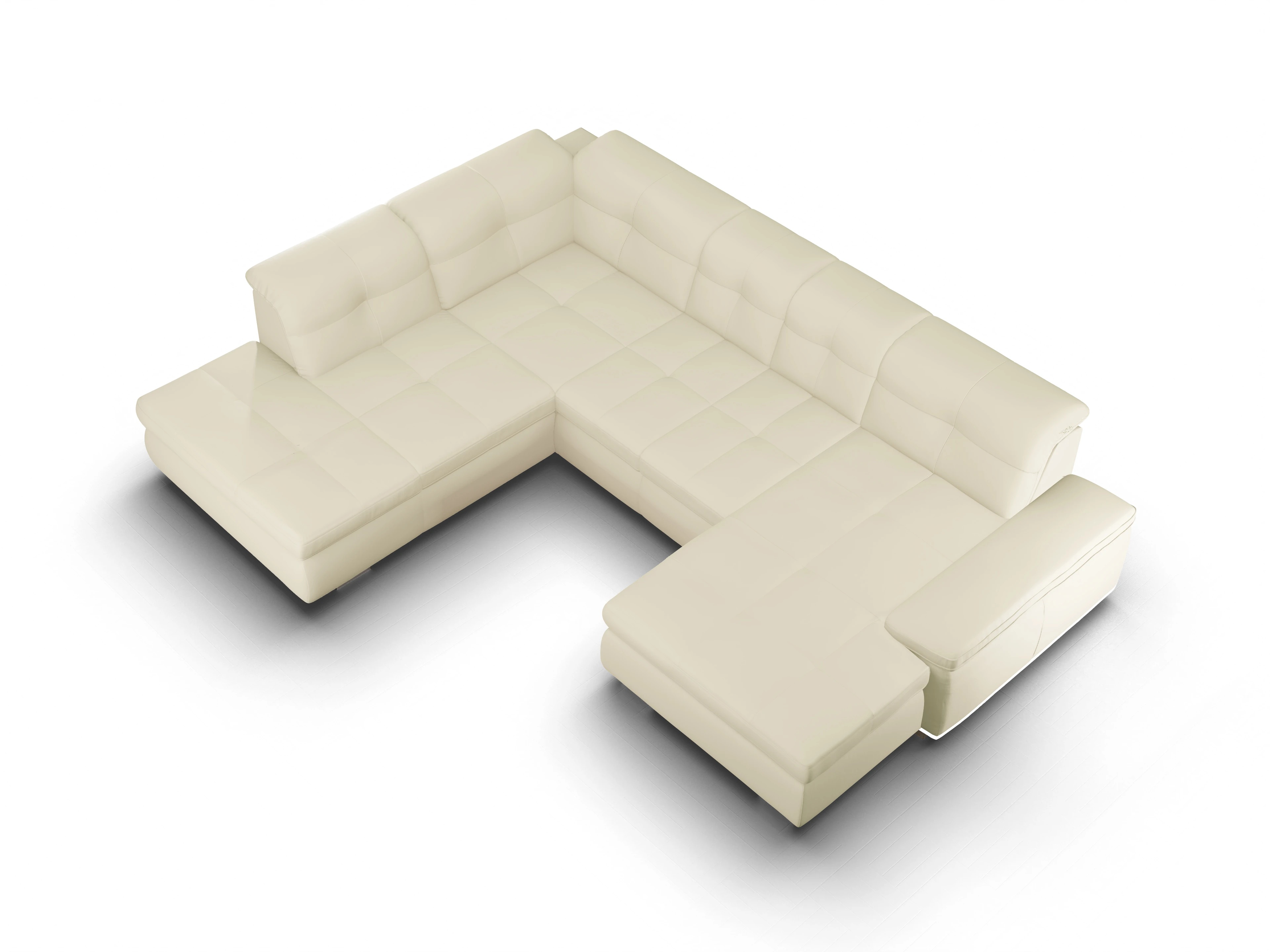 Ansicht des Produktes SC Select 1001 Wohnlandschaft offen beidseitig in Leder Beige