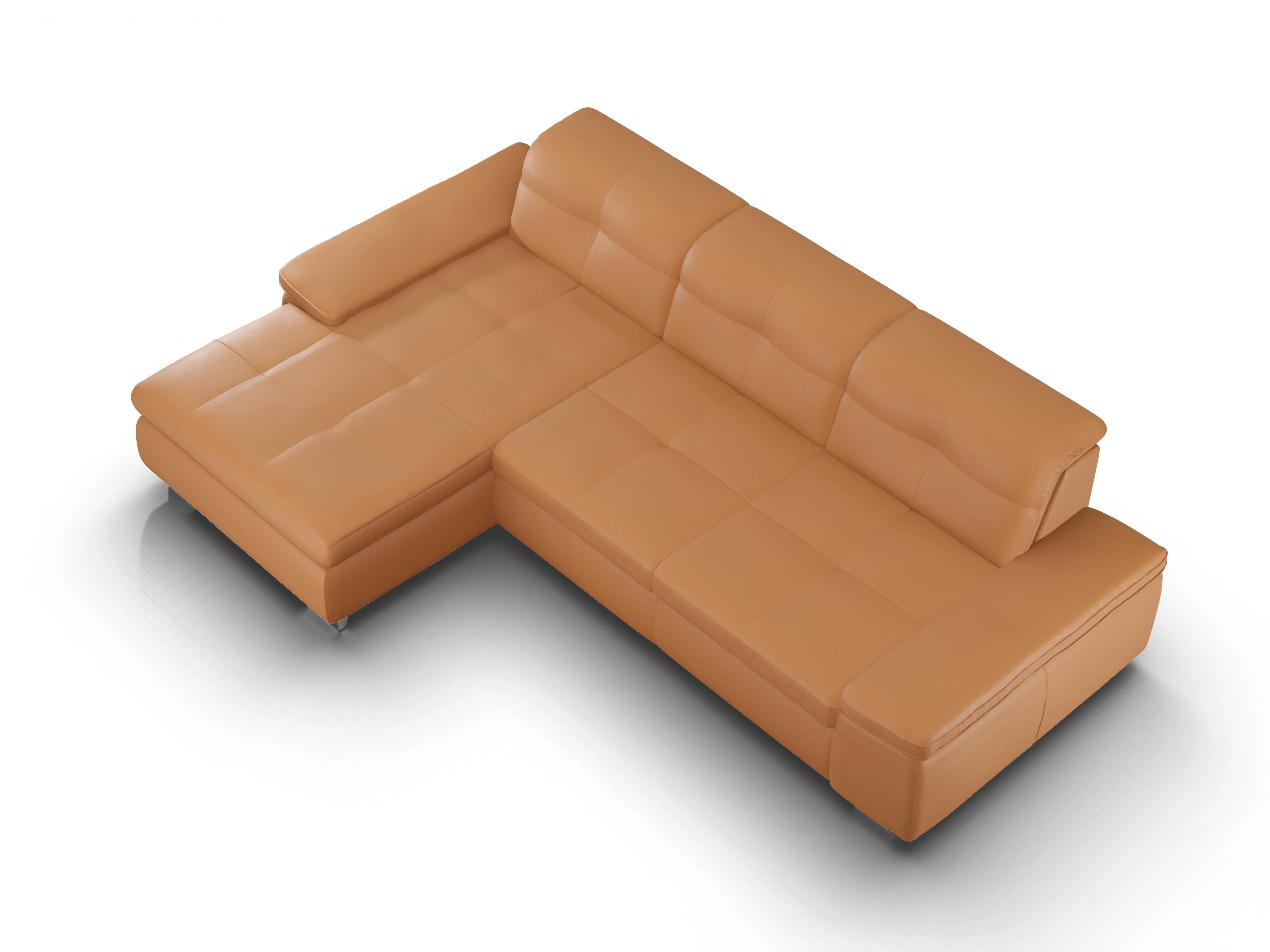 Ansicht des Produktes SC Select 1001 Ecksofa links Abschluss offen in Leder Orange