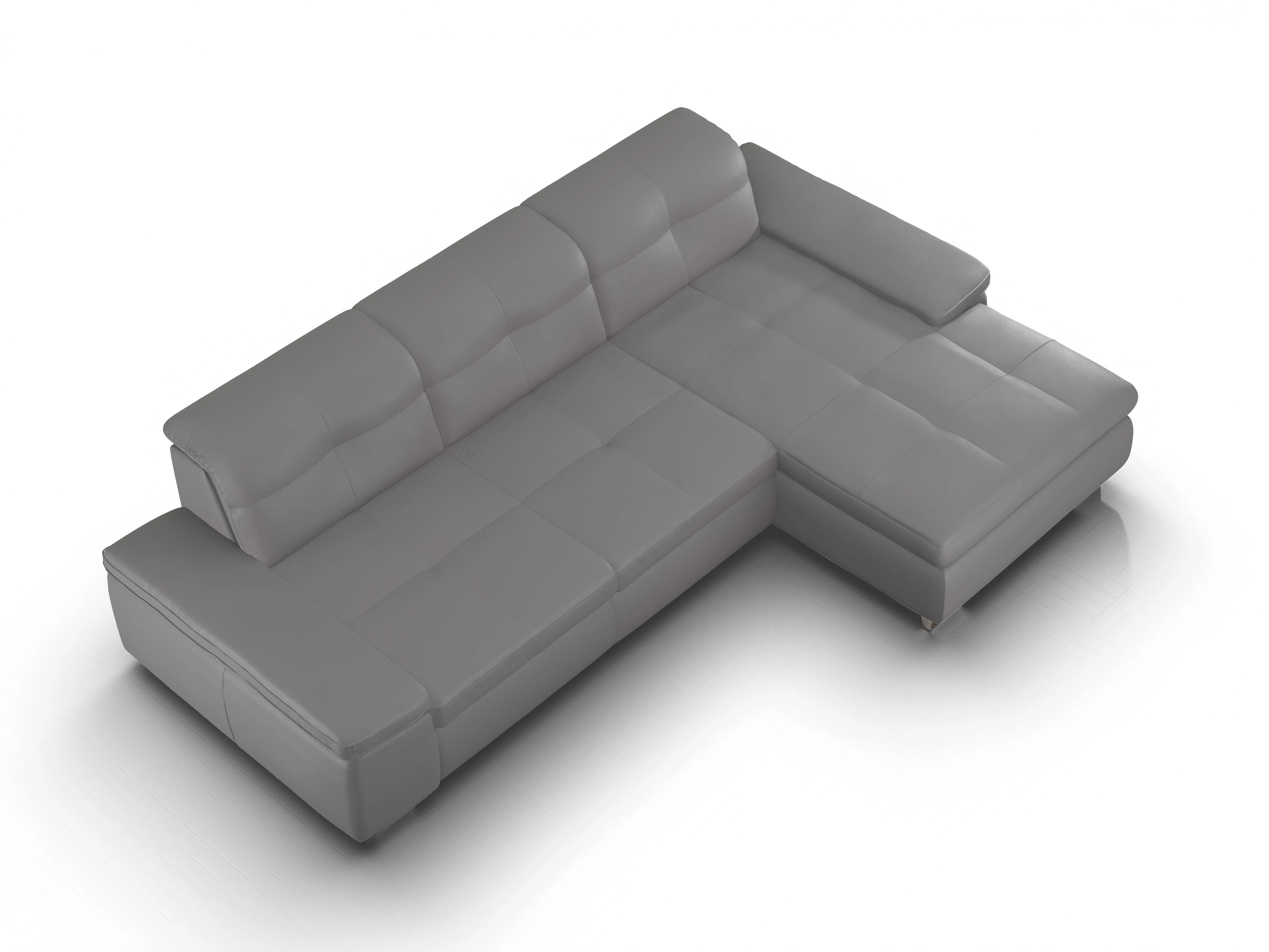 Ansicht des Produktes SC Select 1001 Ecksofa rechts Abschluss offen in Leder Grau