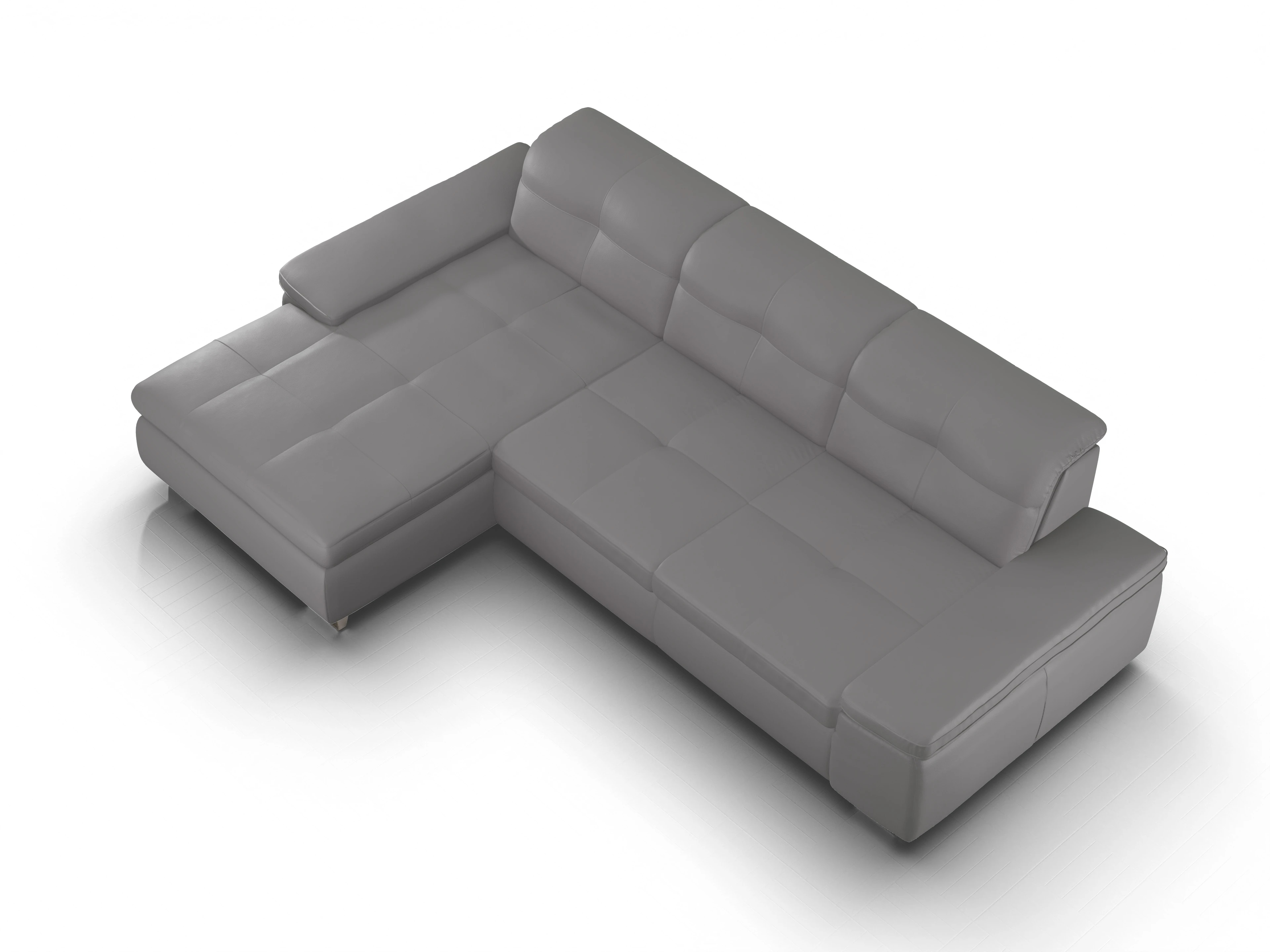 Ansicht des Produktes SC Select 1001 Ecksofa links Abschluss offen in Leder Grau