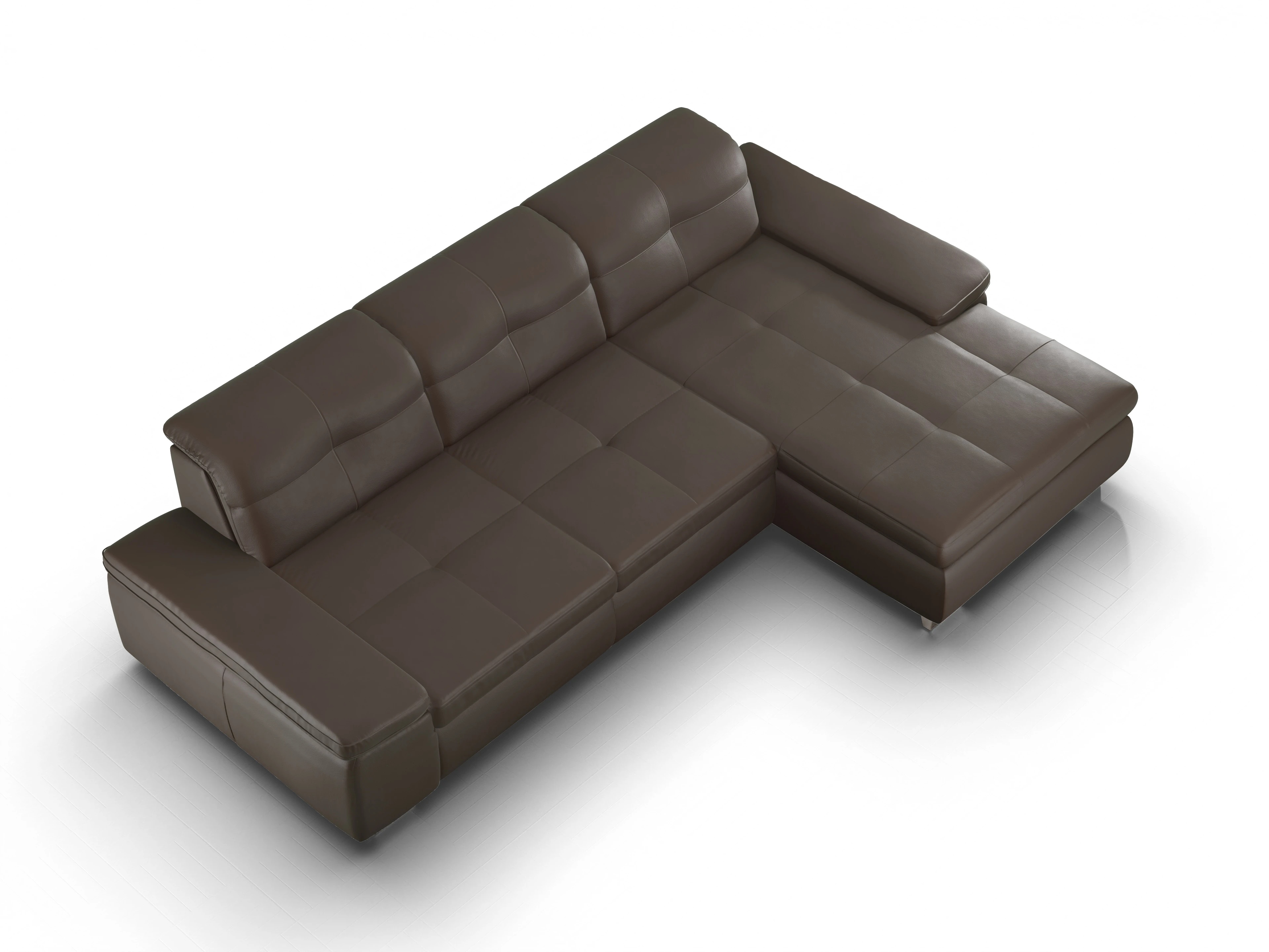 Ansicht des Produktes SC Select 1001 Ecksofa rechts Abschluss offen in Leder Braun