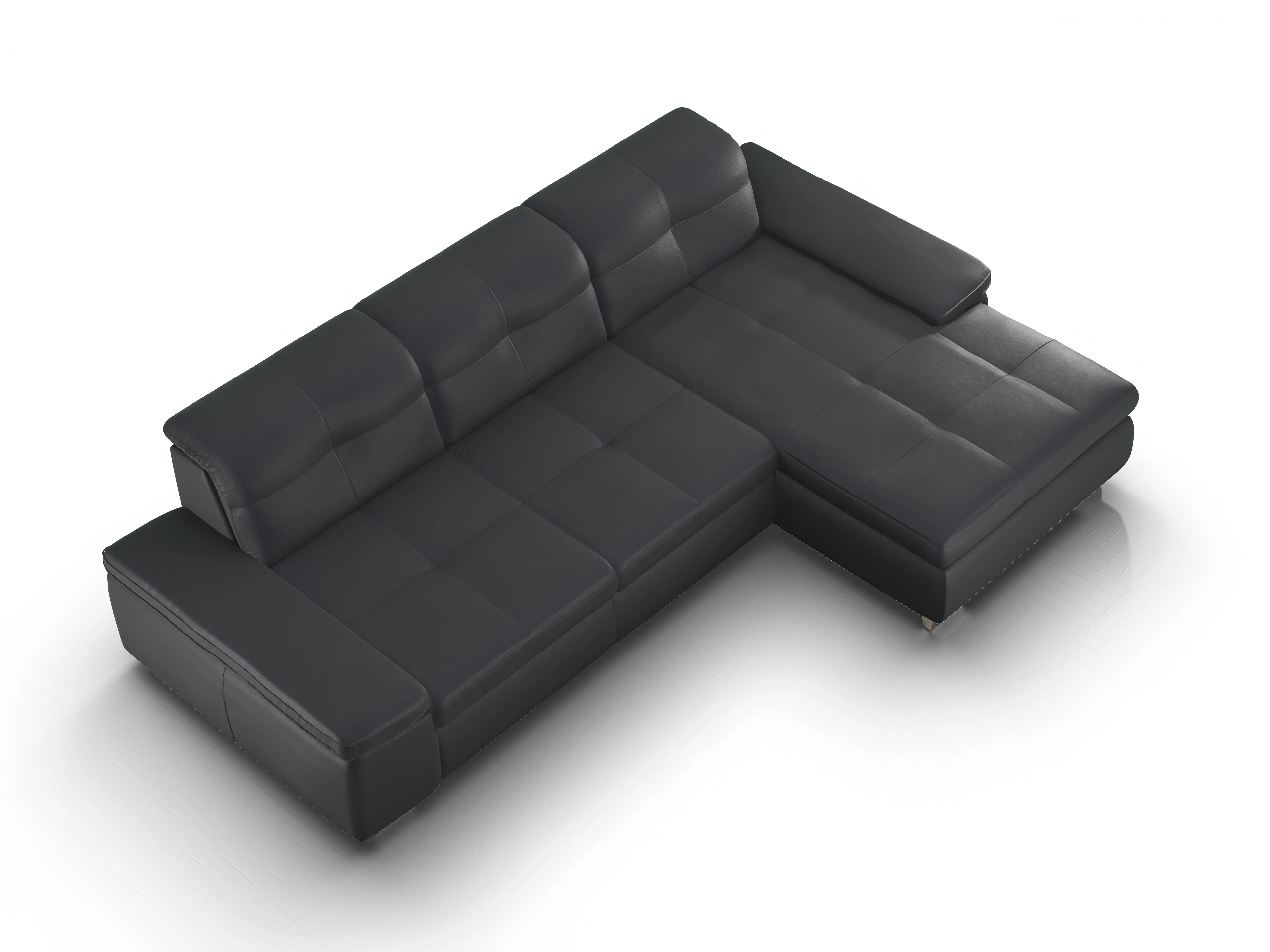 Ansicht des Produktes SC Select 1001 Ecksofa rechts Abschluss offen in Leder Schwarz