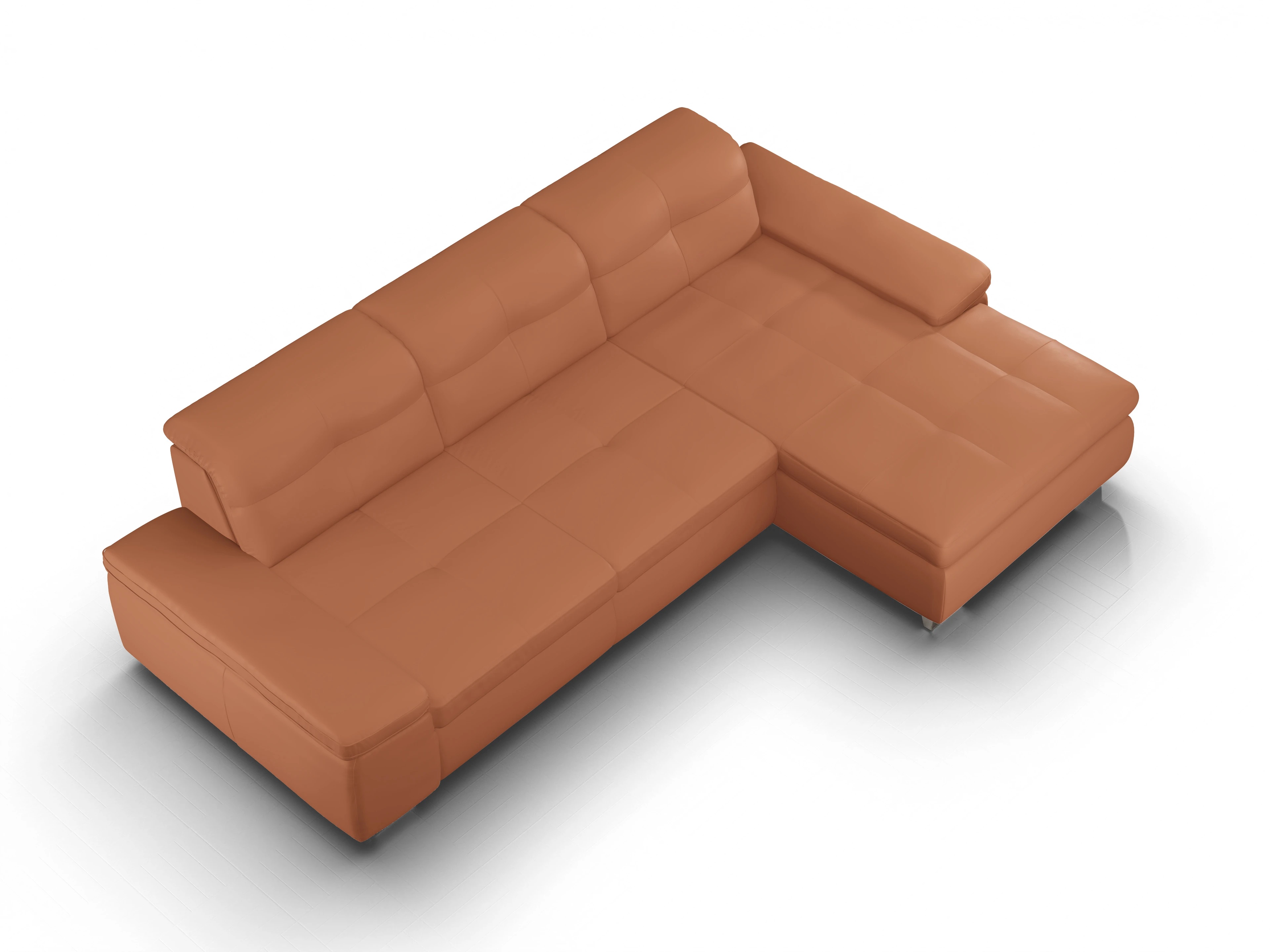 Ansicht des Produktes SC Select 1001 Ecksofa rechts Abschluss offen in Leder Gelb