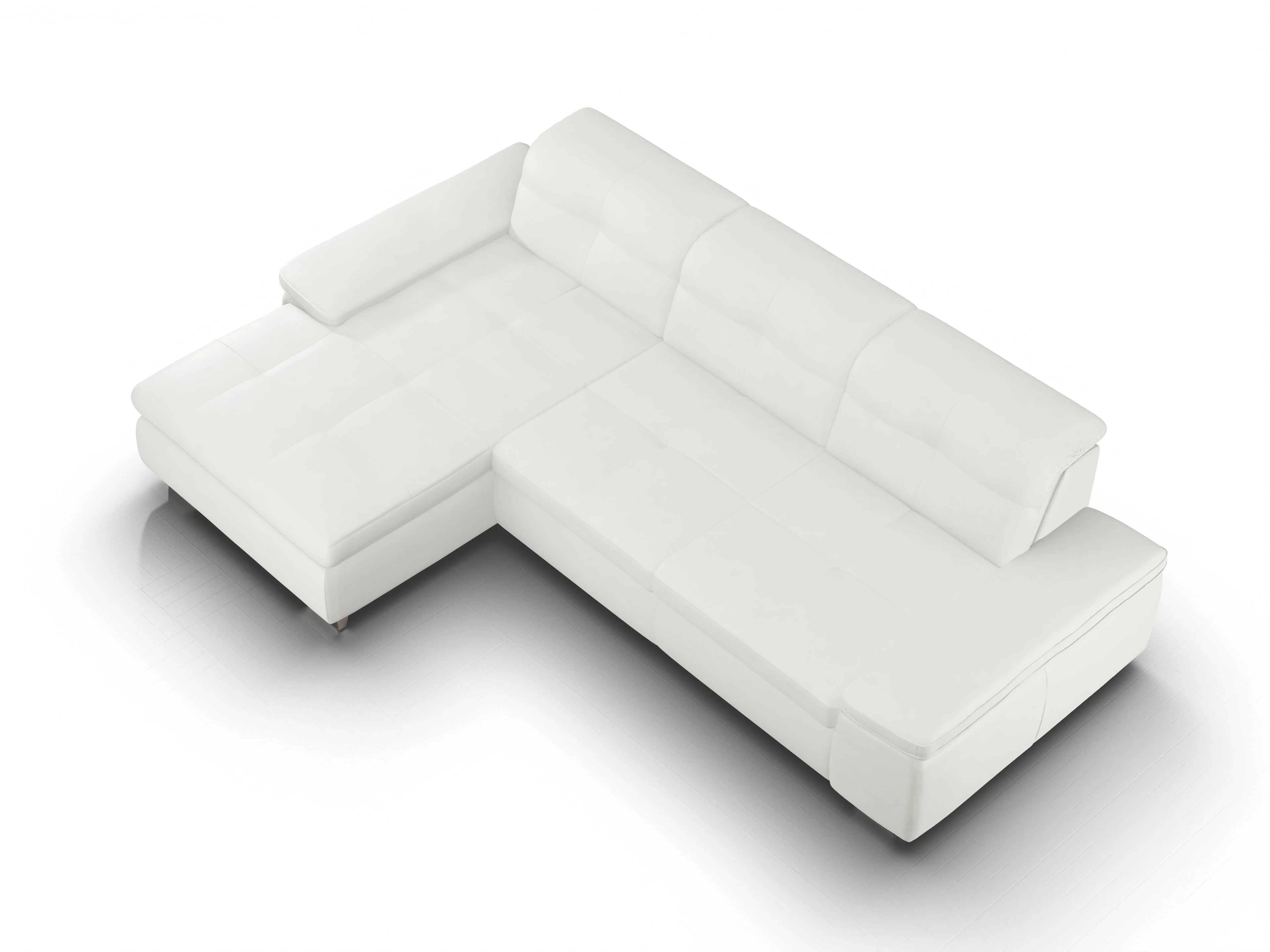 Ansicht des Produktes SC Select 1001 Ecksofa links Abschluss offen in Leder Weiss