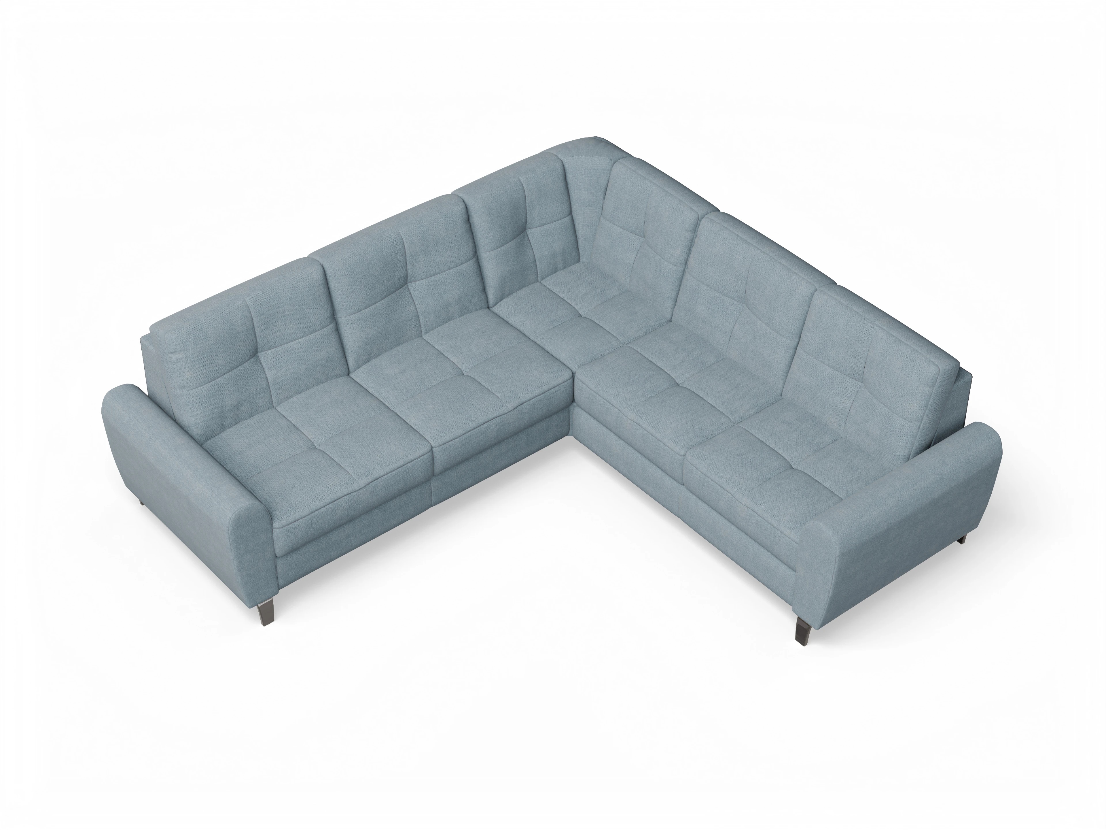 Ansicht des Produktes Valona Ecksofa links mit Armlehne in Stoff Blau