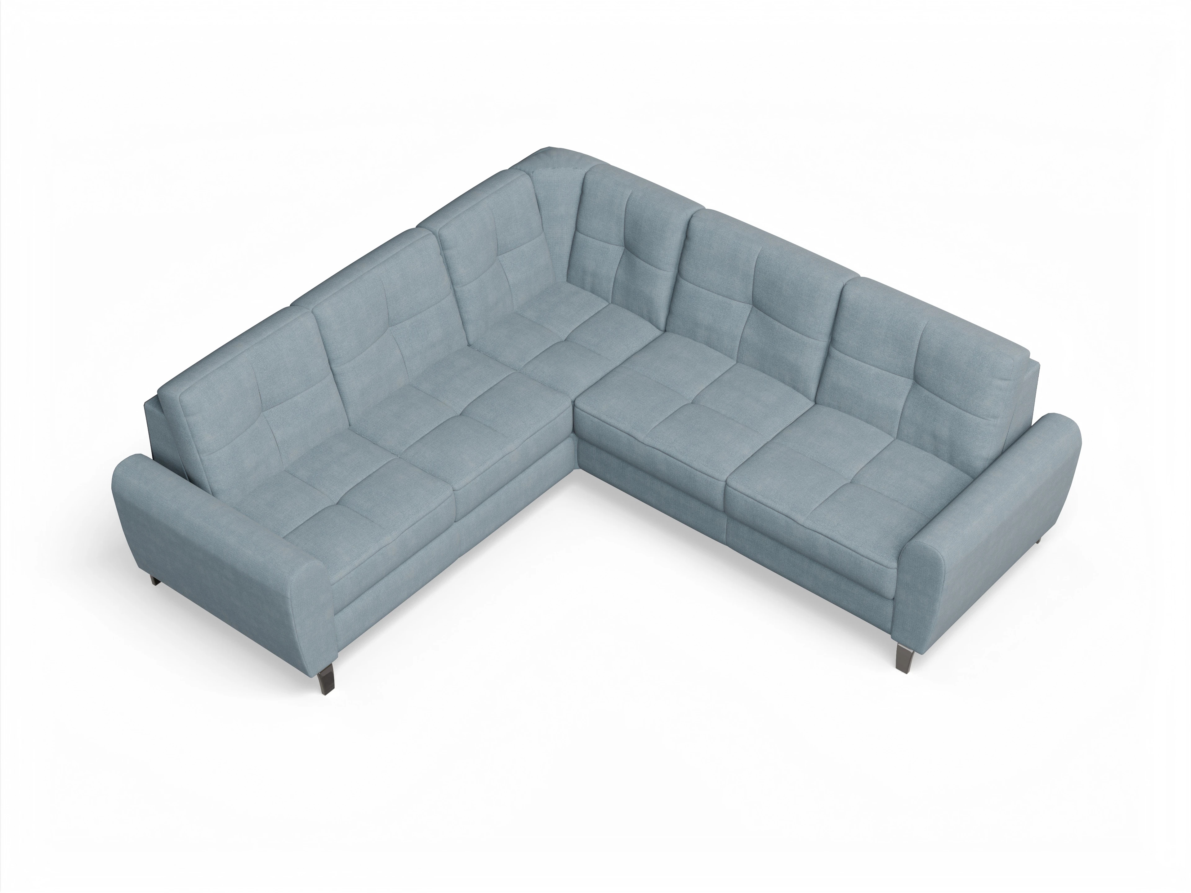 Valona Ecksofa SP Medium R Ansicht des Produktes Valona Ecksofa links mit Armlehne in Stoff Blau