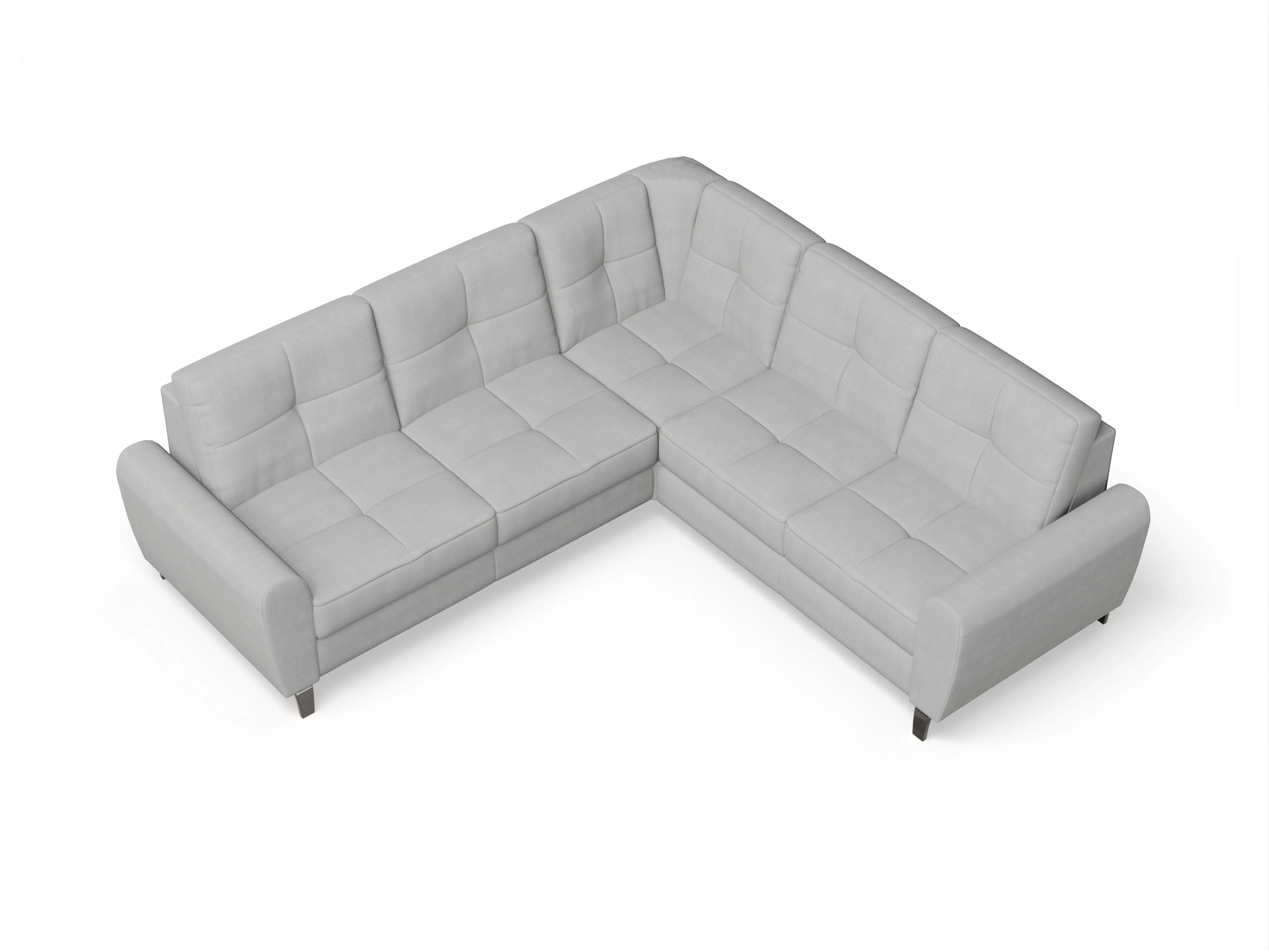 Ansicht des Produktes Valona Ecksofa links mit Armlehne in Stoff Grau
