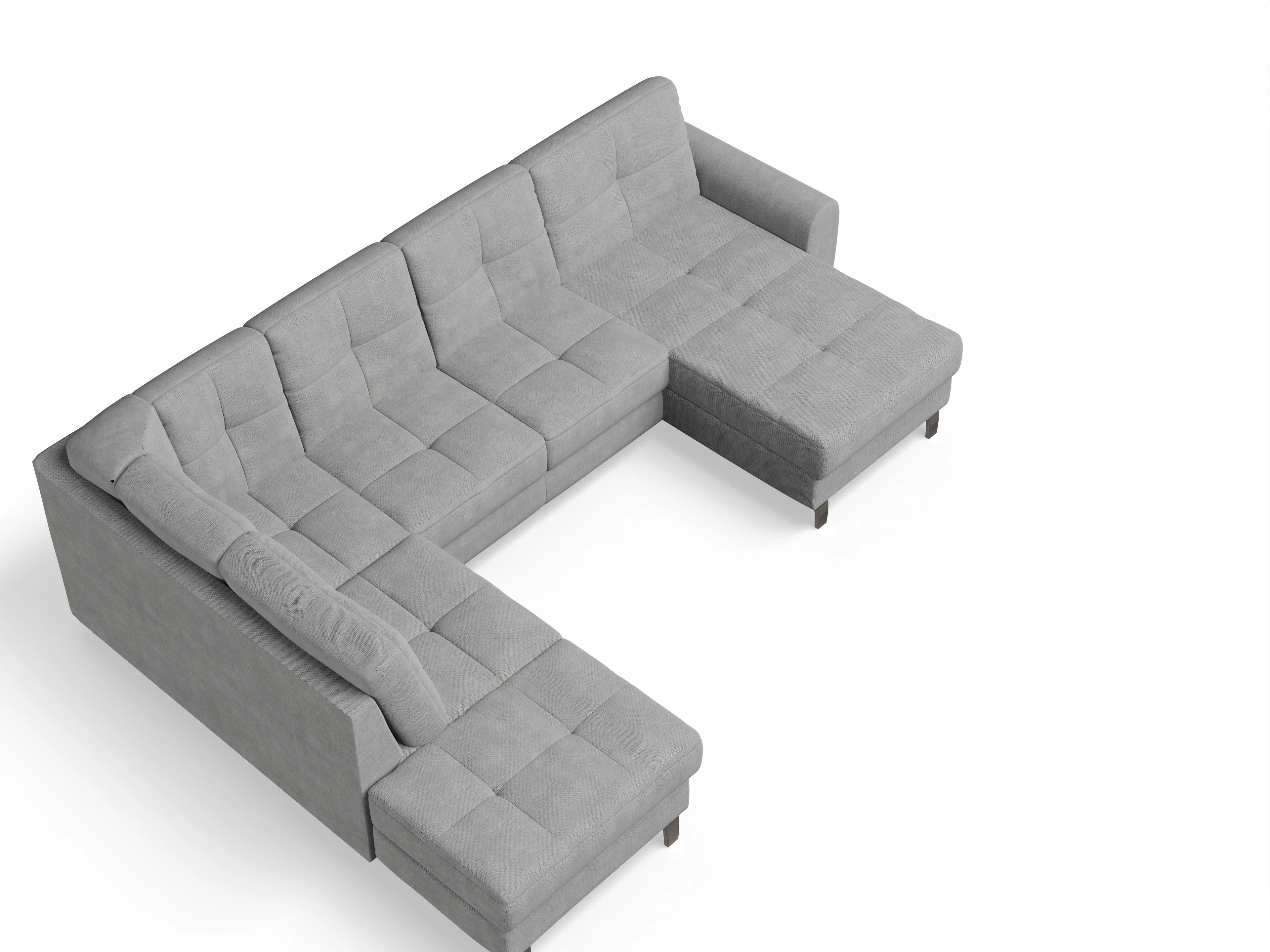 Ansicht des Produktes Valona Wohnlandschaft offen beidseitig in Stoff Grau