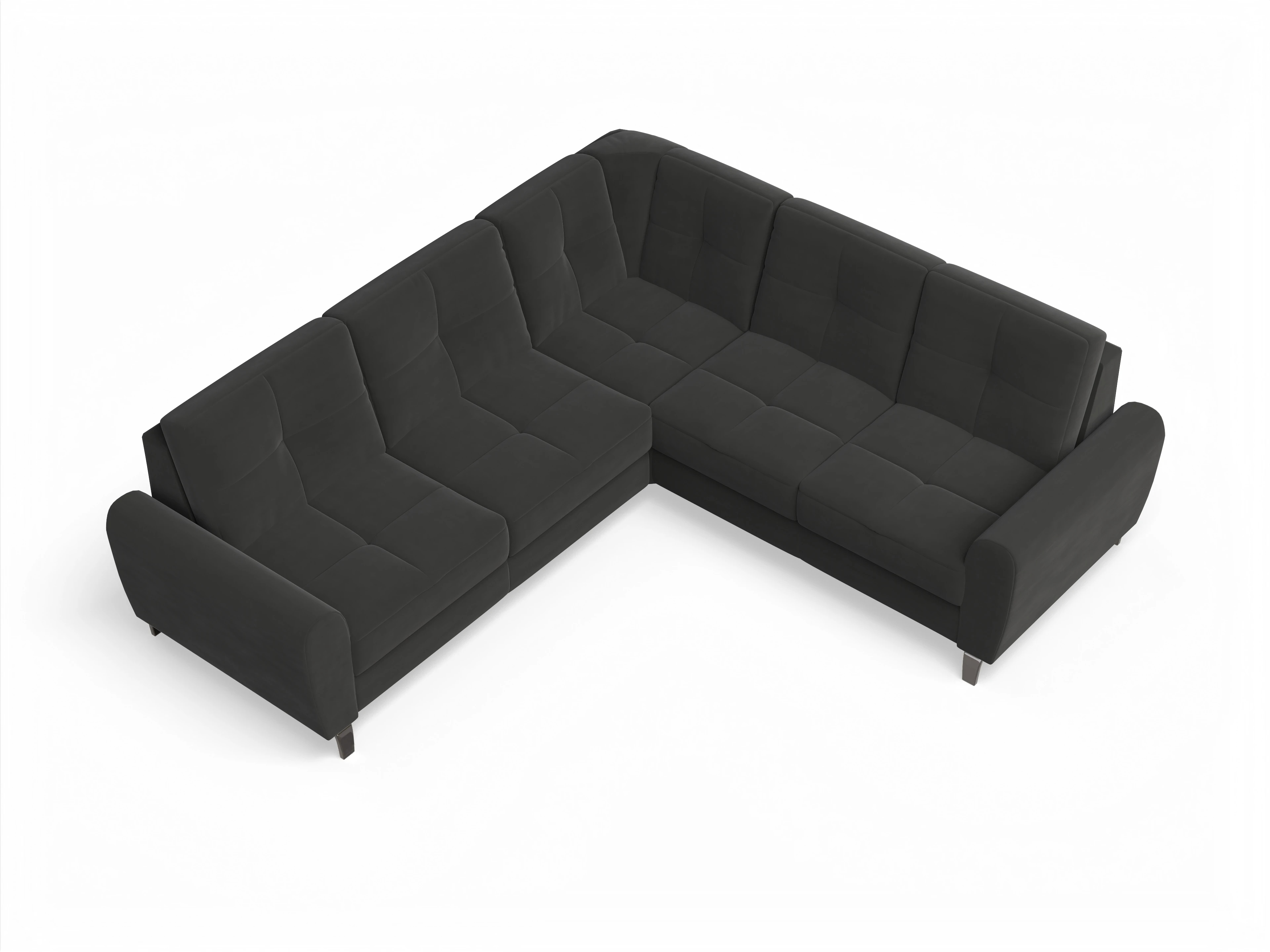 Ansicht des Produktes Valona Ecksofa links mit Armlehne in Stoff Grau