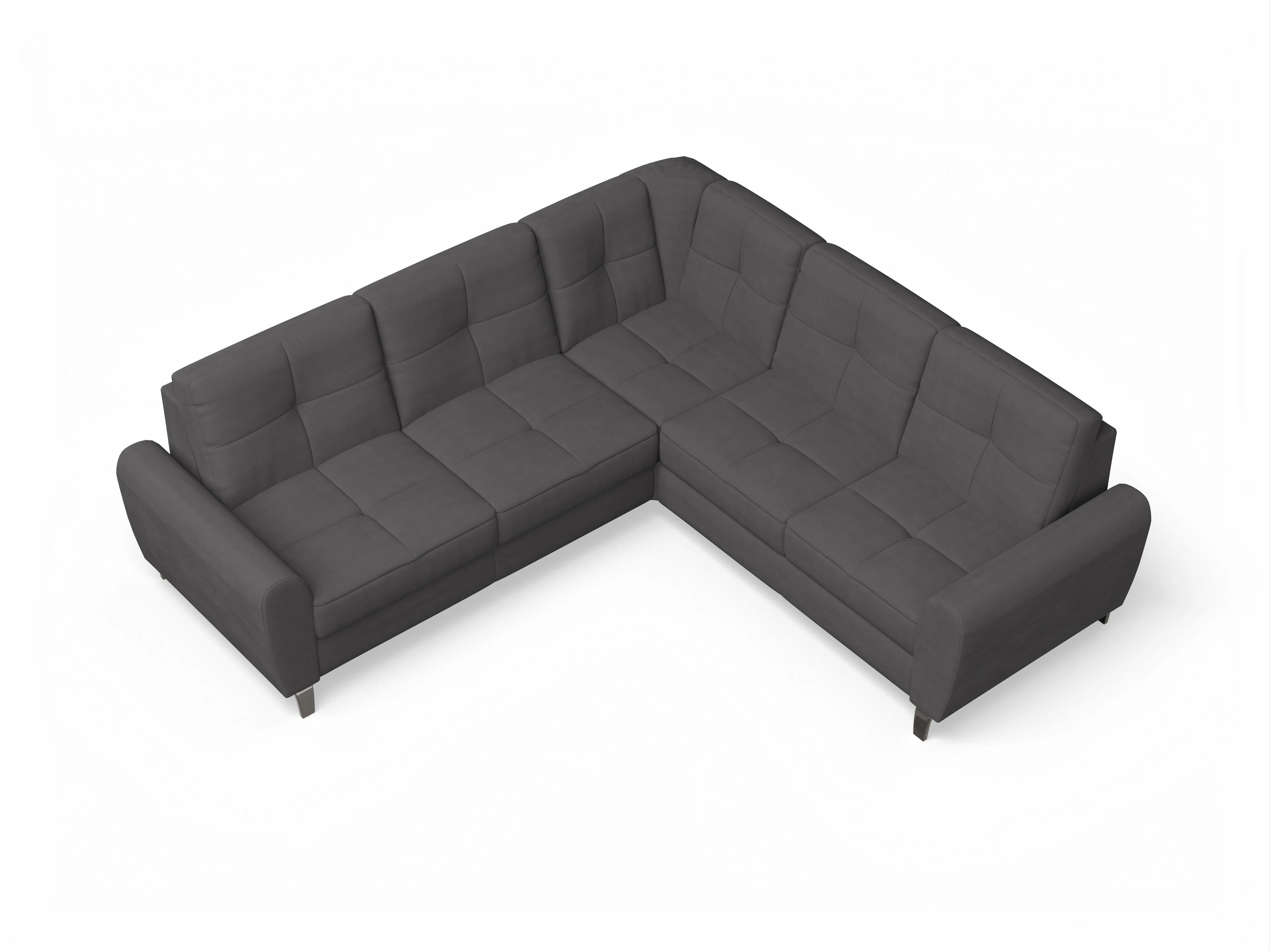 Ansicht des Produktes Valona Ecksofa links mit Armlehne in Stoff Grau