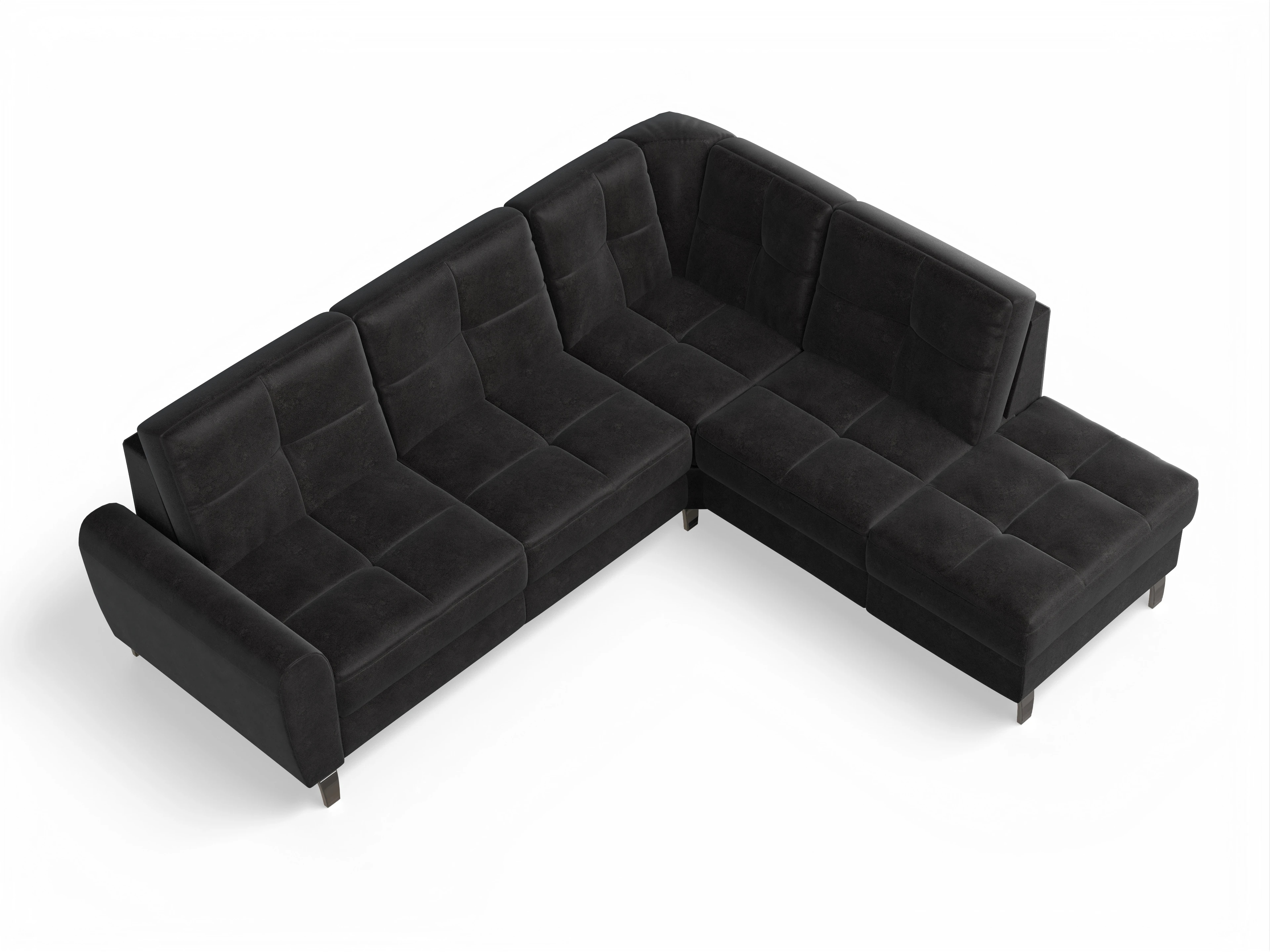 Ansicht des Produktes Valona Ecksofa rechts Abschluss offen in Stoff Grau