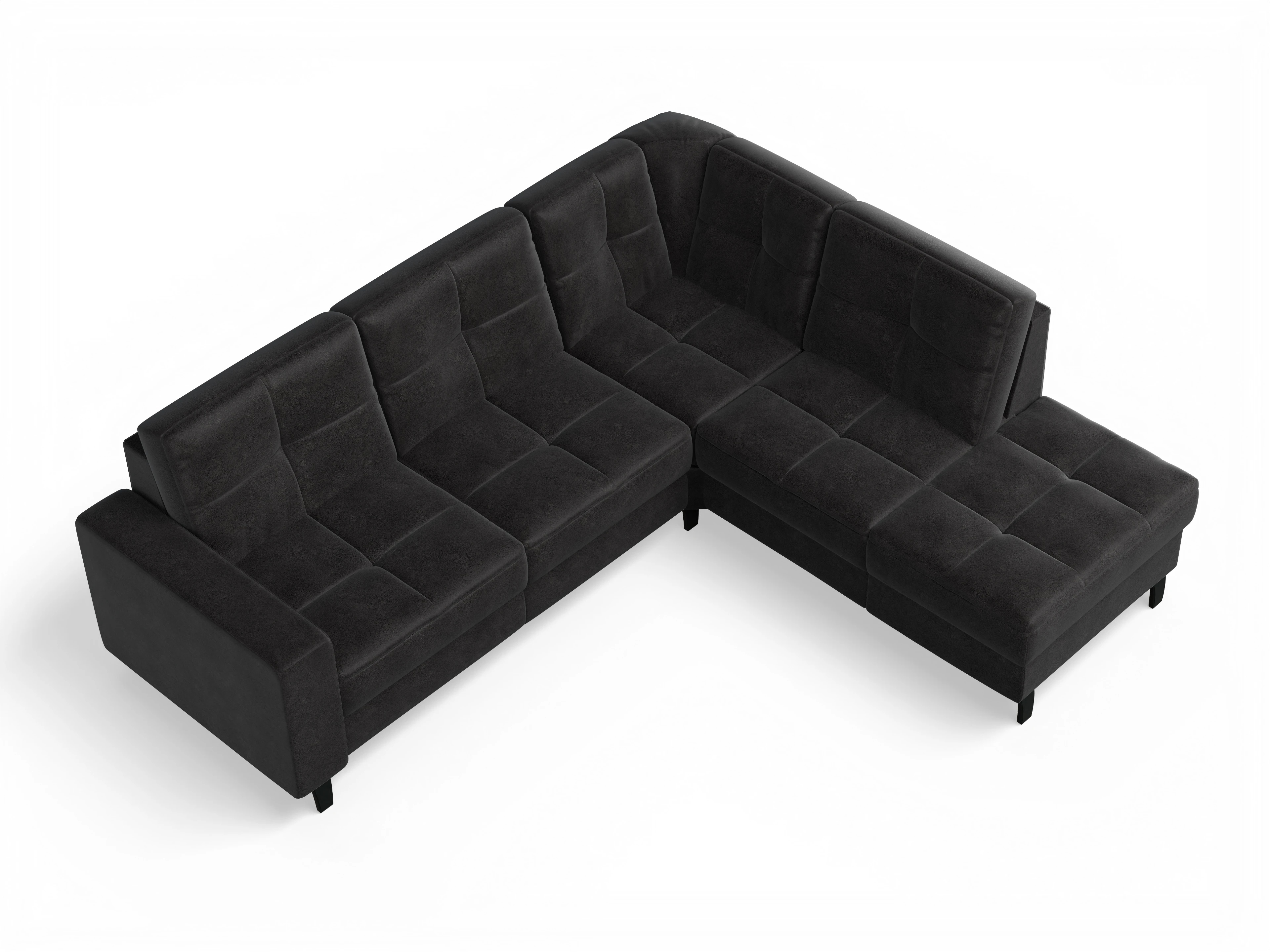 Ansicht des Produktes Valona Ecksofa rechts Abschluss offen in Stoff Grau