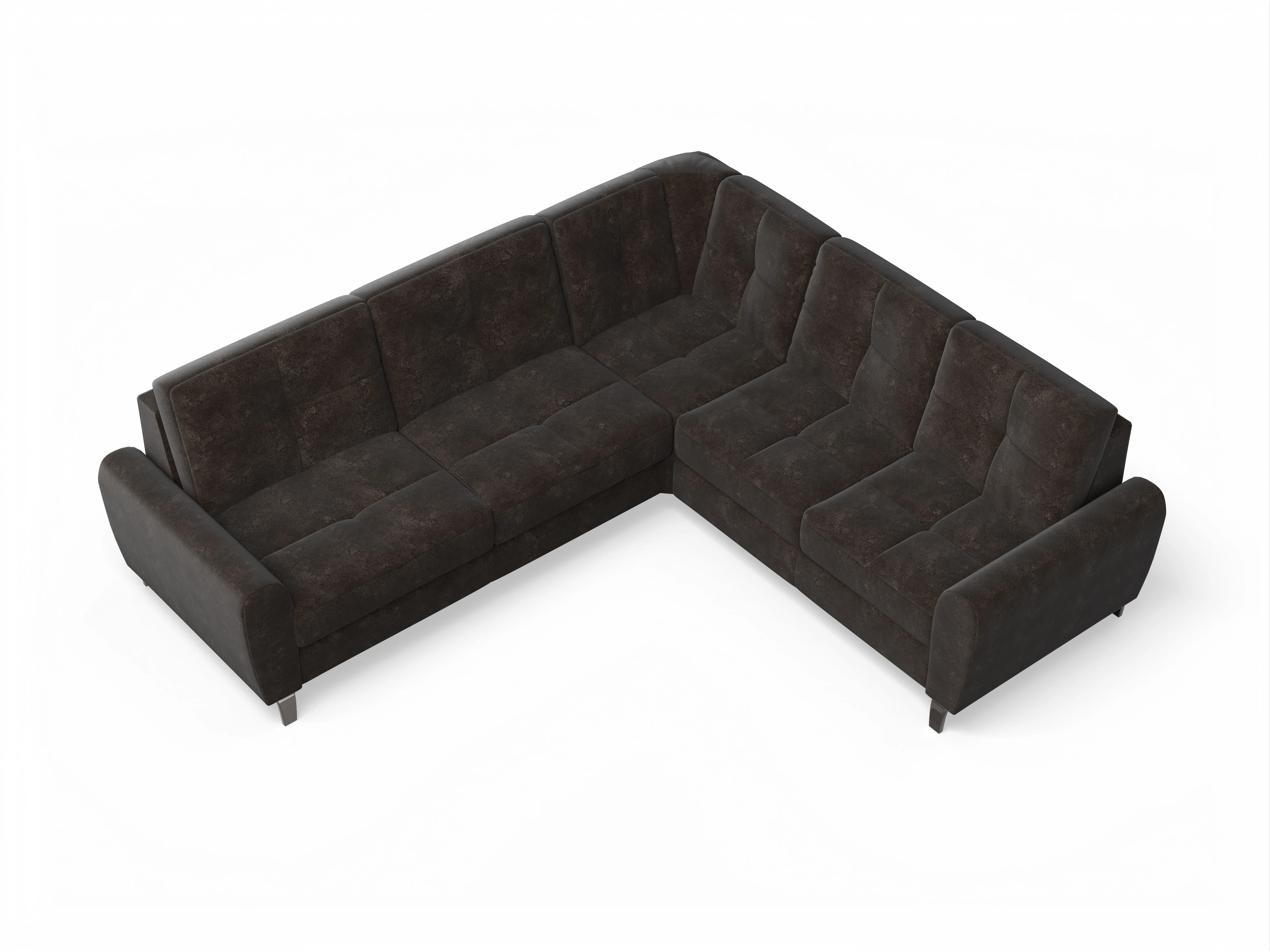 Ansicht des Produktes Valona Ecksofa links mit Armlehne in Stoff Braun