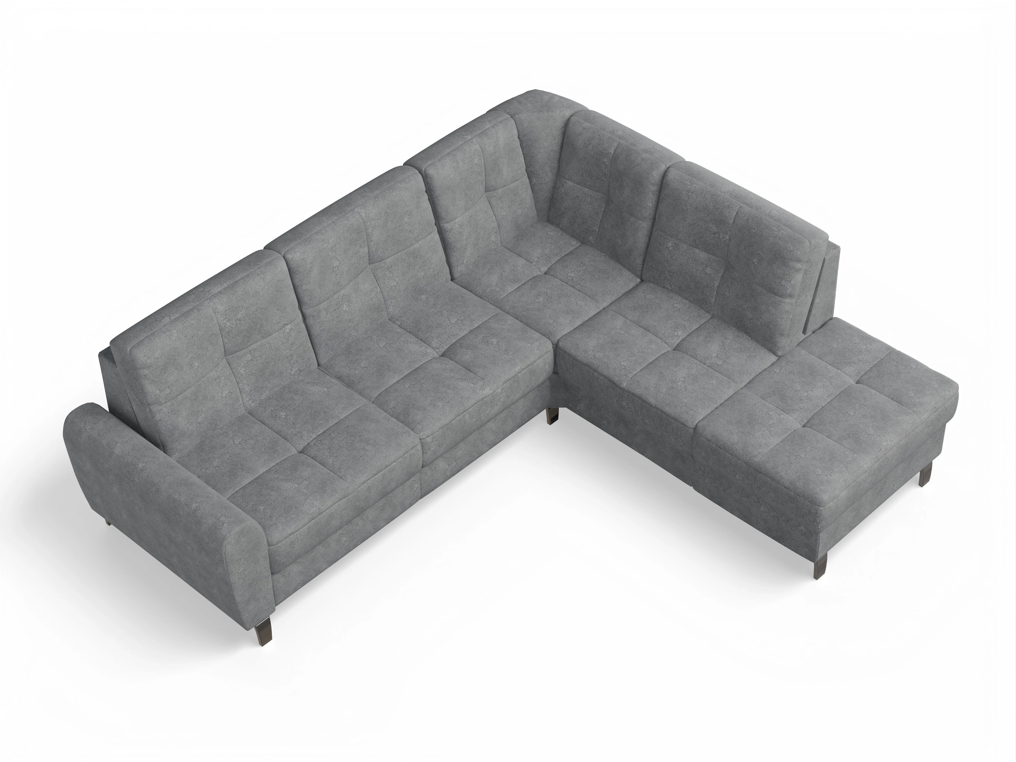 Ansicht des Produktes Valona Ecksofa rechts Abschluss offen in Stoff Grau