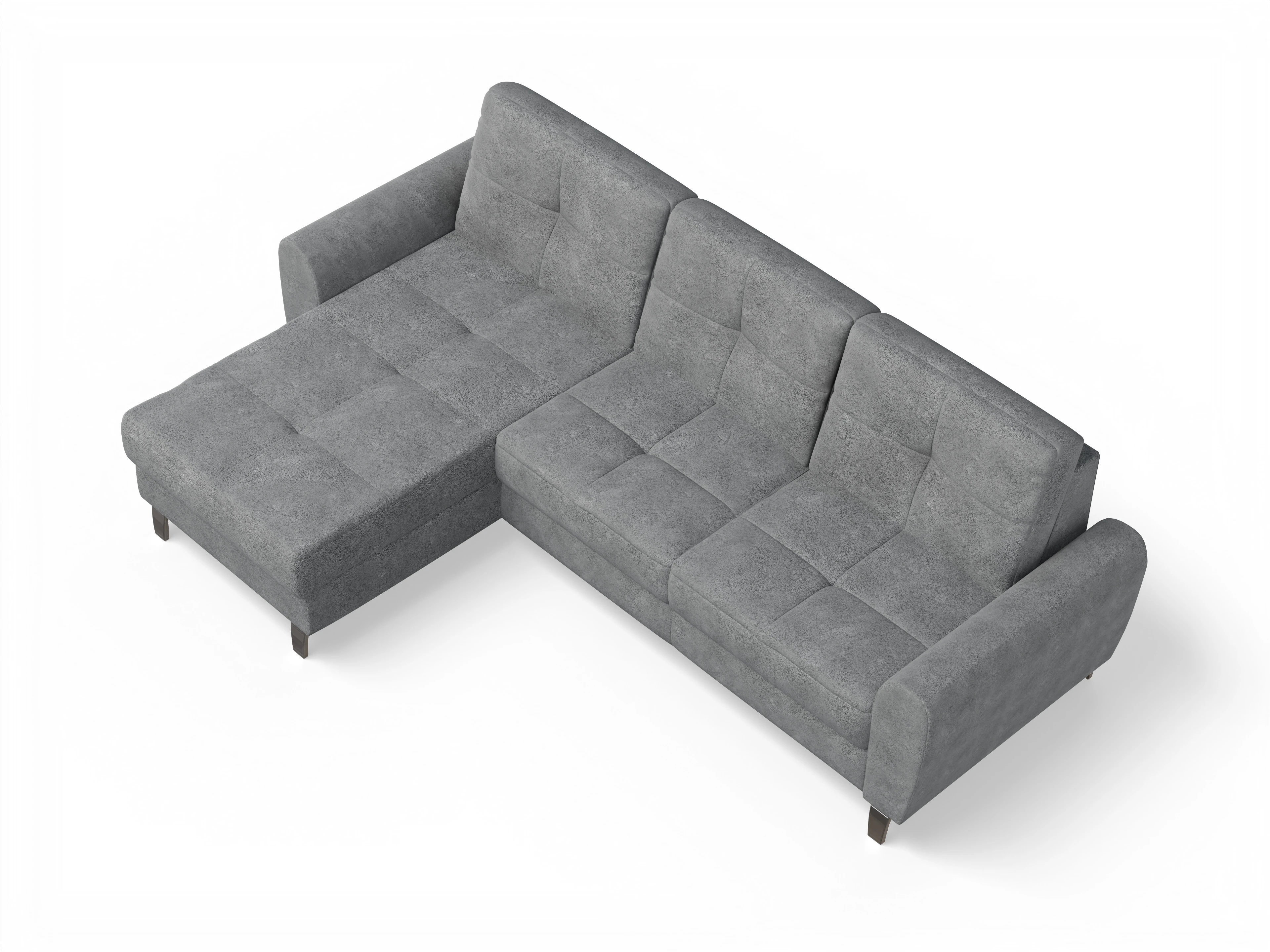 Ansicht des Produktes Valona Ecksofa links Abschluss offen in Stoff Grau