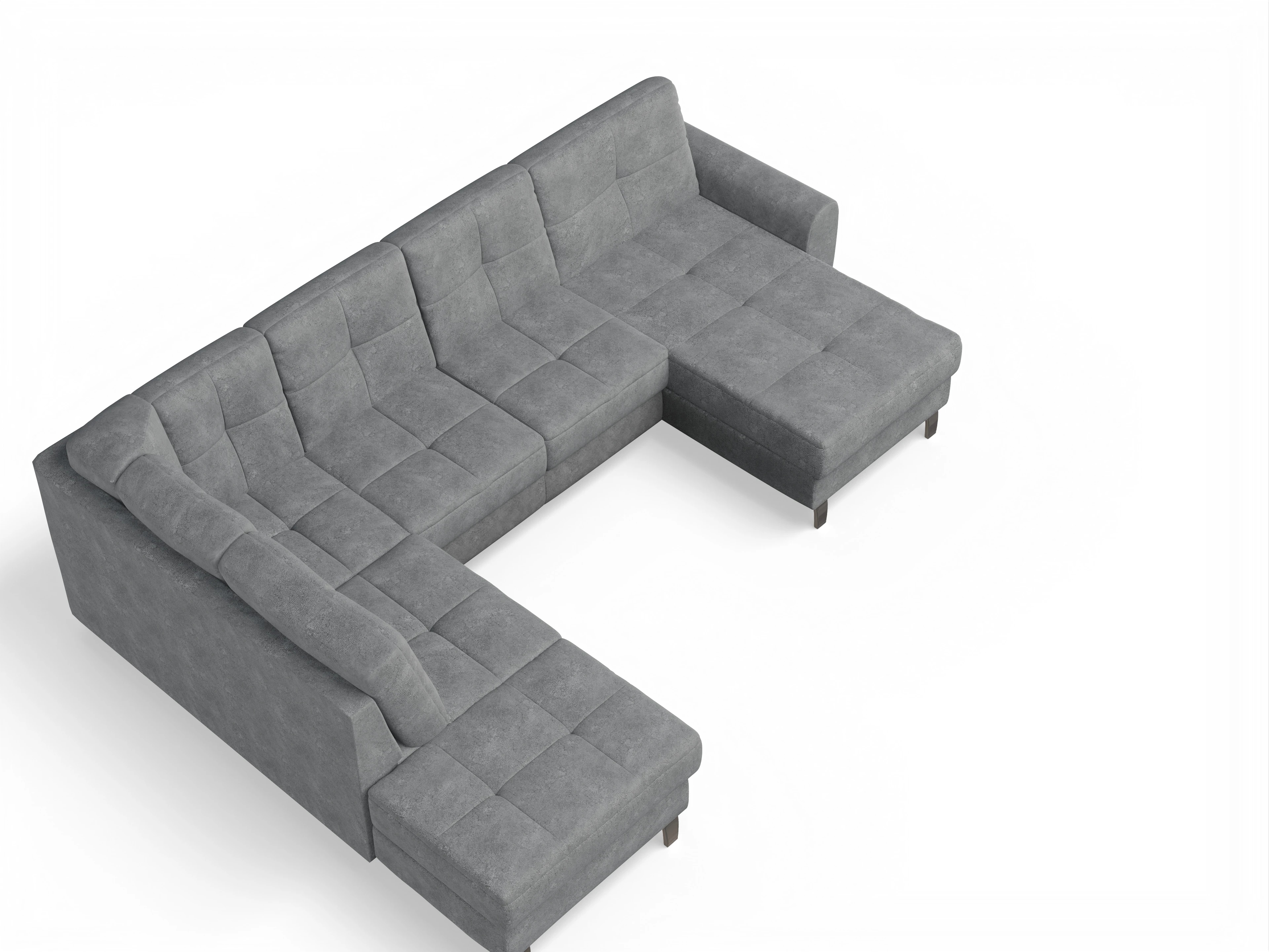 Ansicht des Produktes Valona Wohnlandschaft offen beidseitig in Stoff Grau