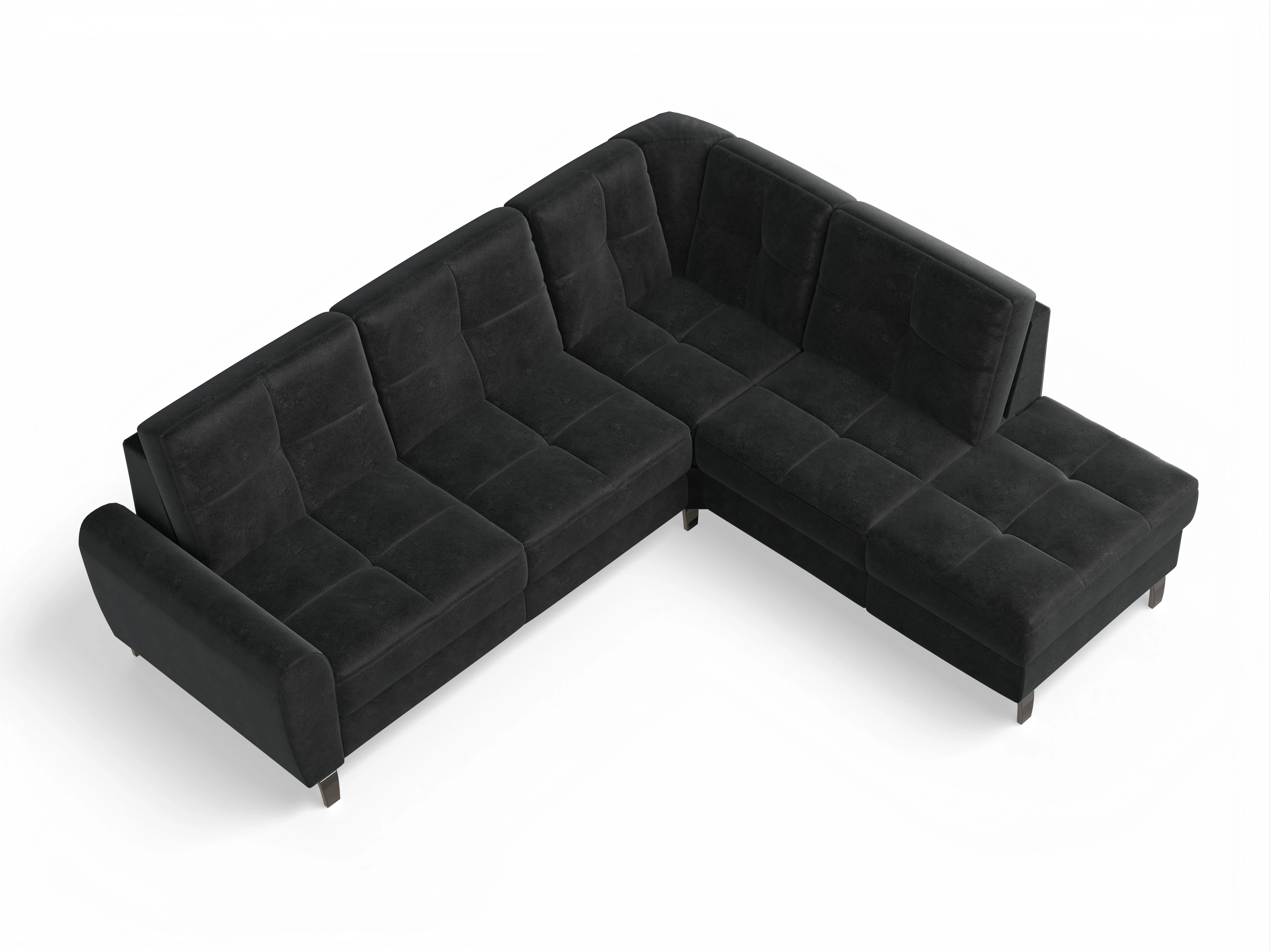 Ansicht des Produktes Valona Ecksofa rechts Abschluss offen in Stoff Grau