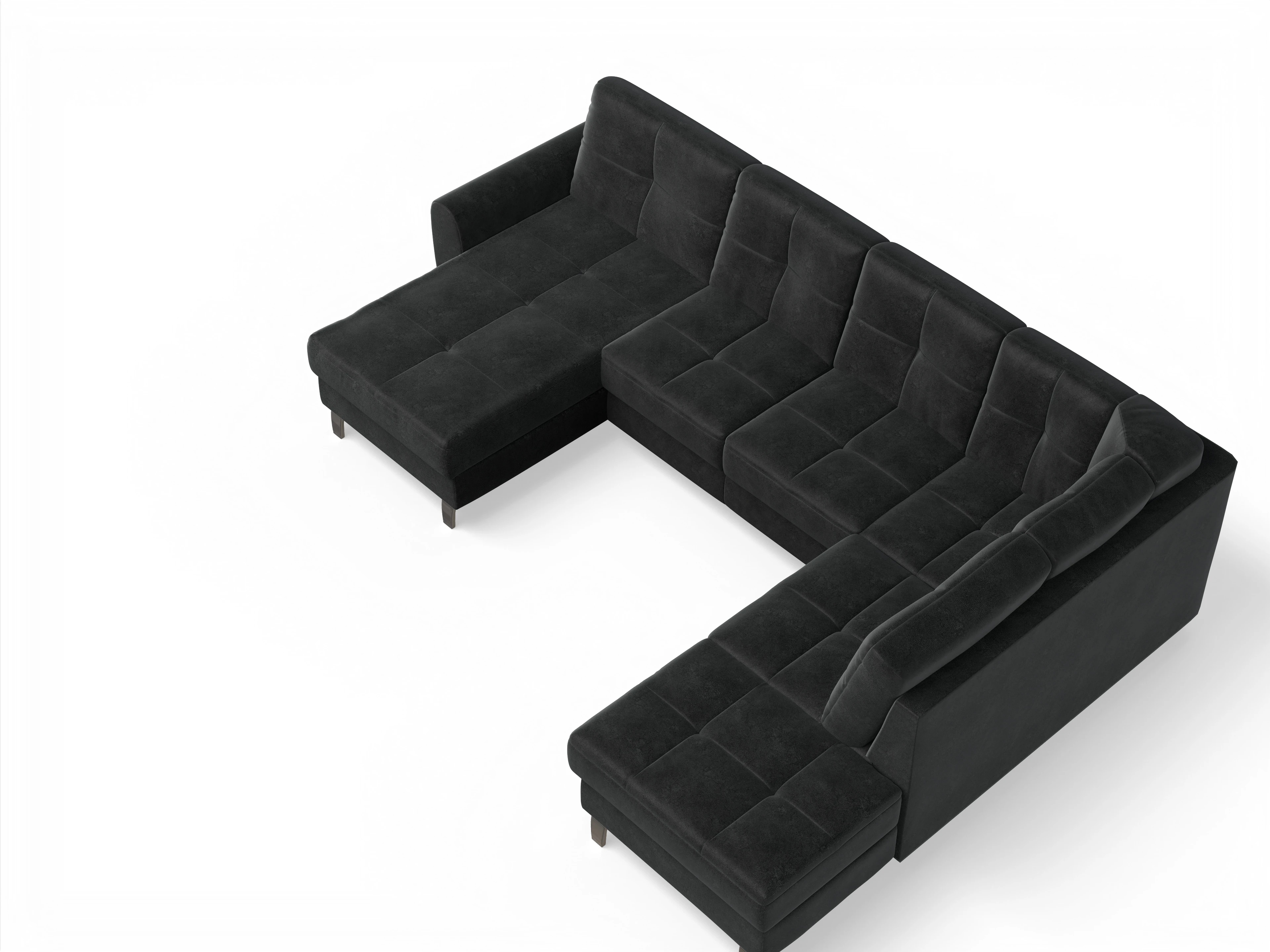 Ansicht des Produktes Valona Wohnlandschaft offen beidseitig in Stoff Grau