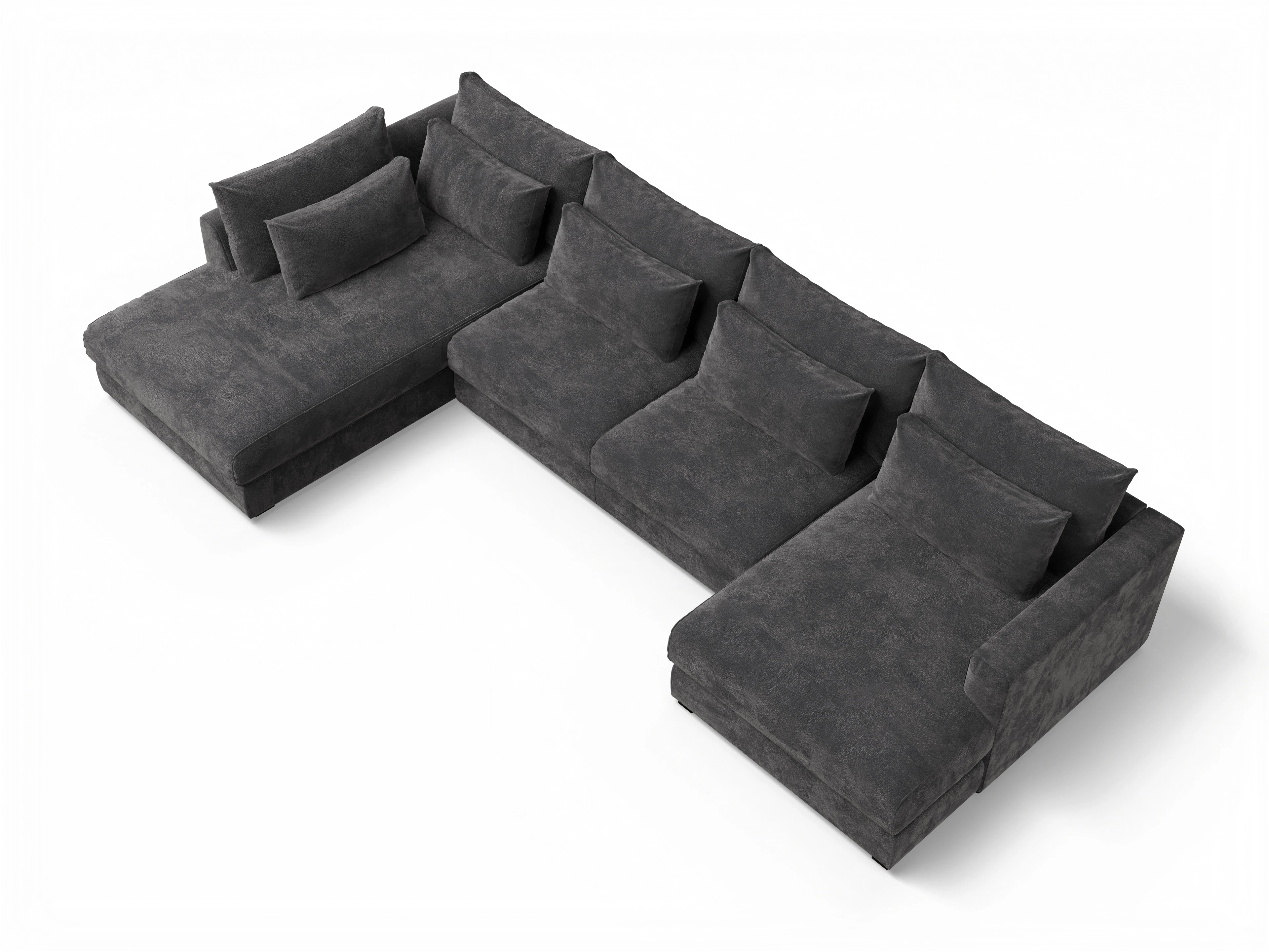 Ansicht des Produktes Butler Wohnlandschaft offen beidseitig in Stoff Grau