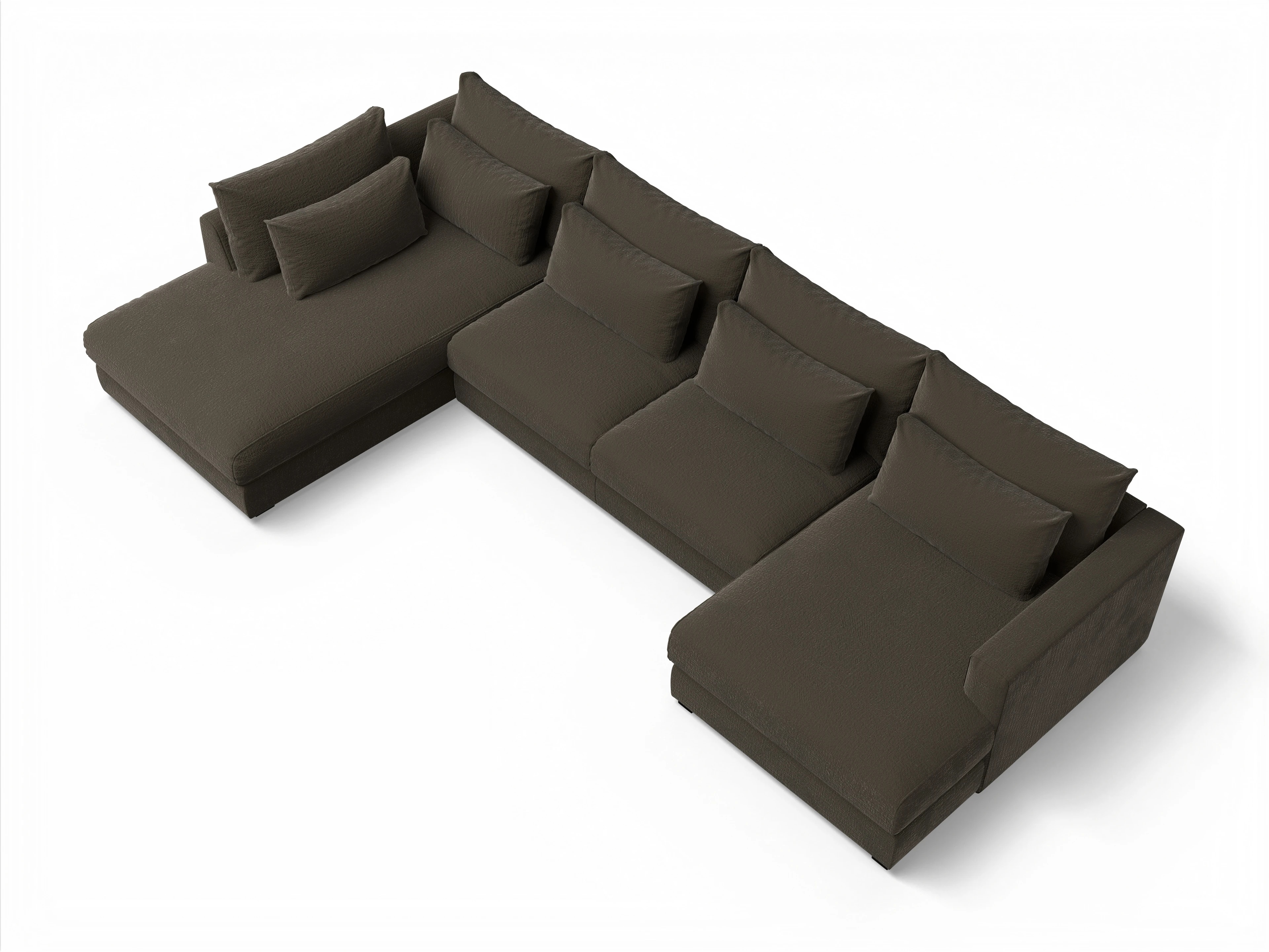 Ansicht des Produktes Butler Wohnlandschaft offen beidseitig in Stoff Braun