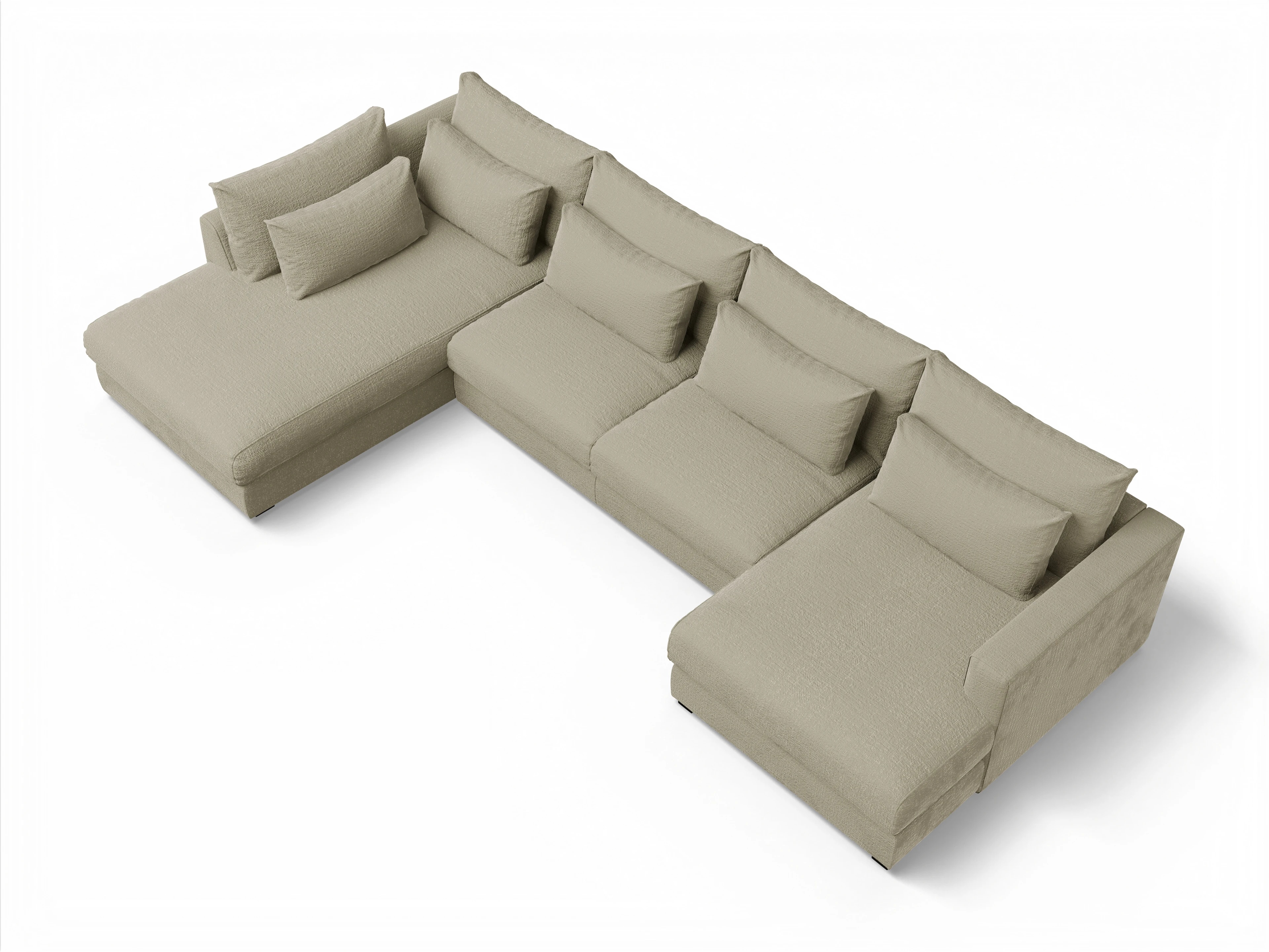 Ansicht des Produktes Butler Wohnlandschaft offen beidseitig in Stoff Beige