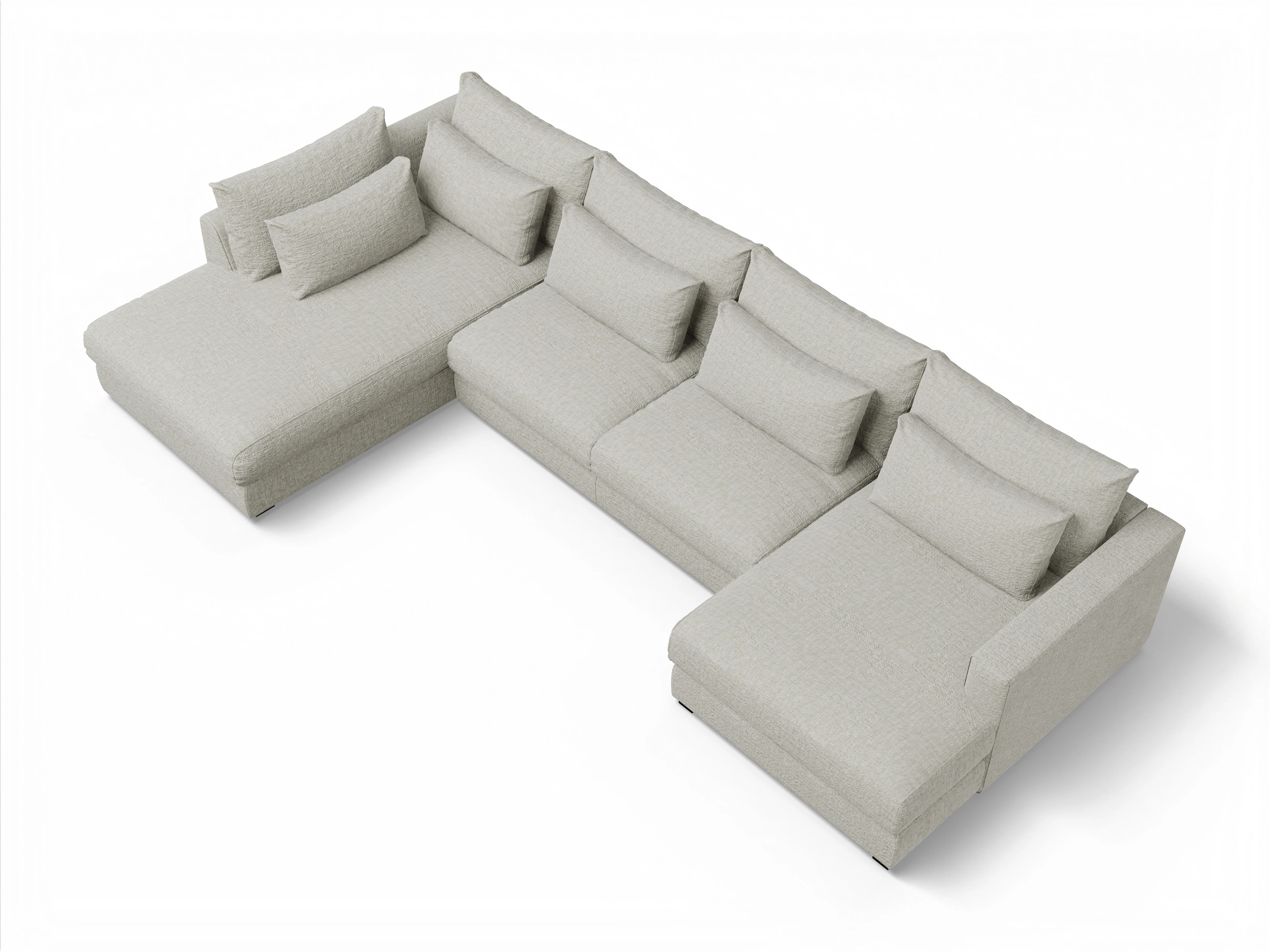 Ansicht des Produktes Butler Wohnlandschaft offen beidseitig in Stoff Beige