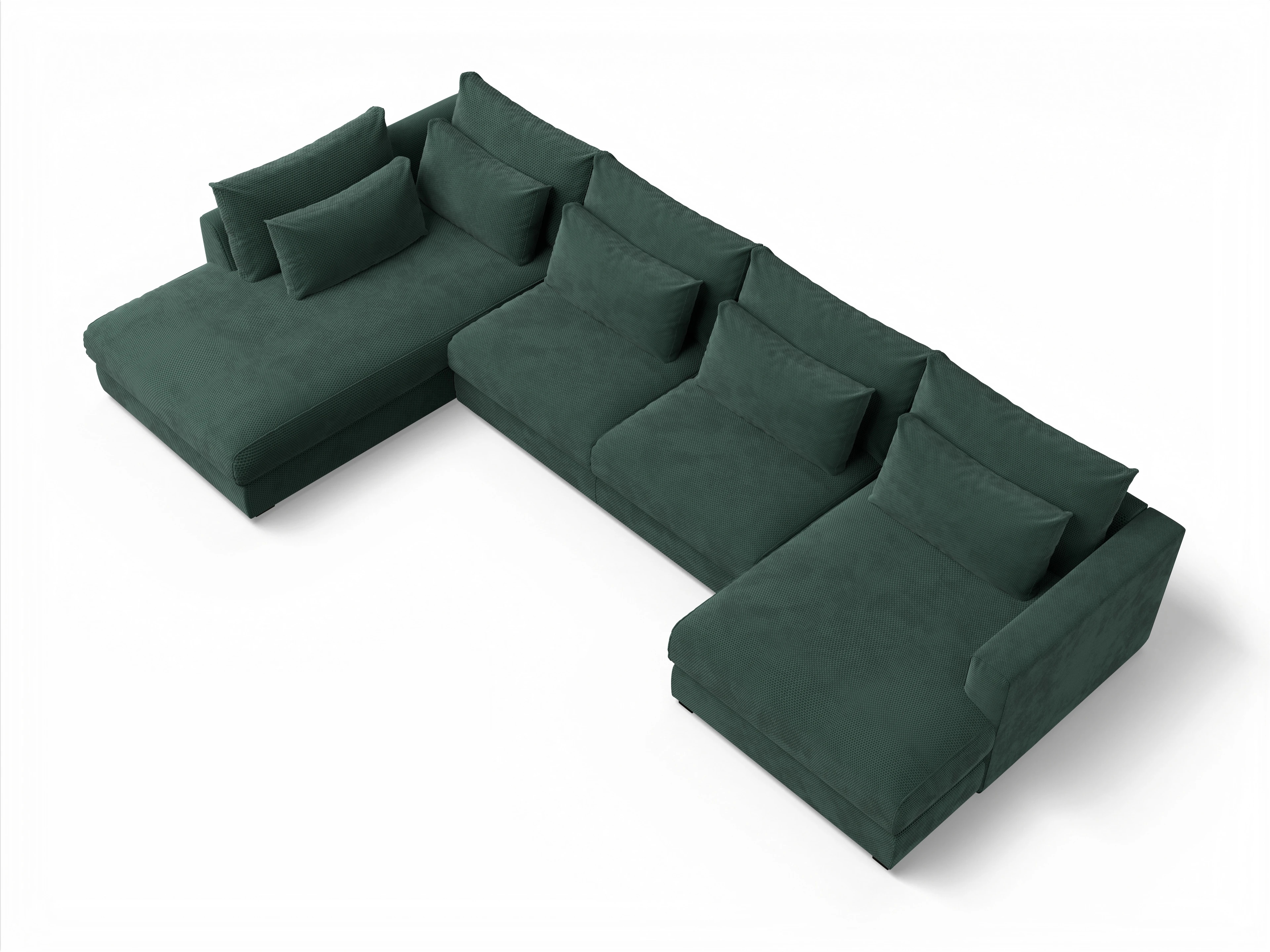 Ansicht des Produktes Butler Wohnlandschaft offen beidseitig in Stoff Grün