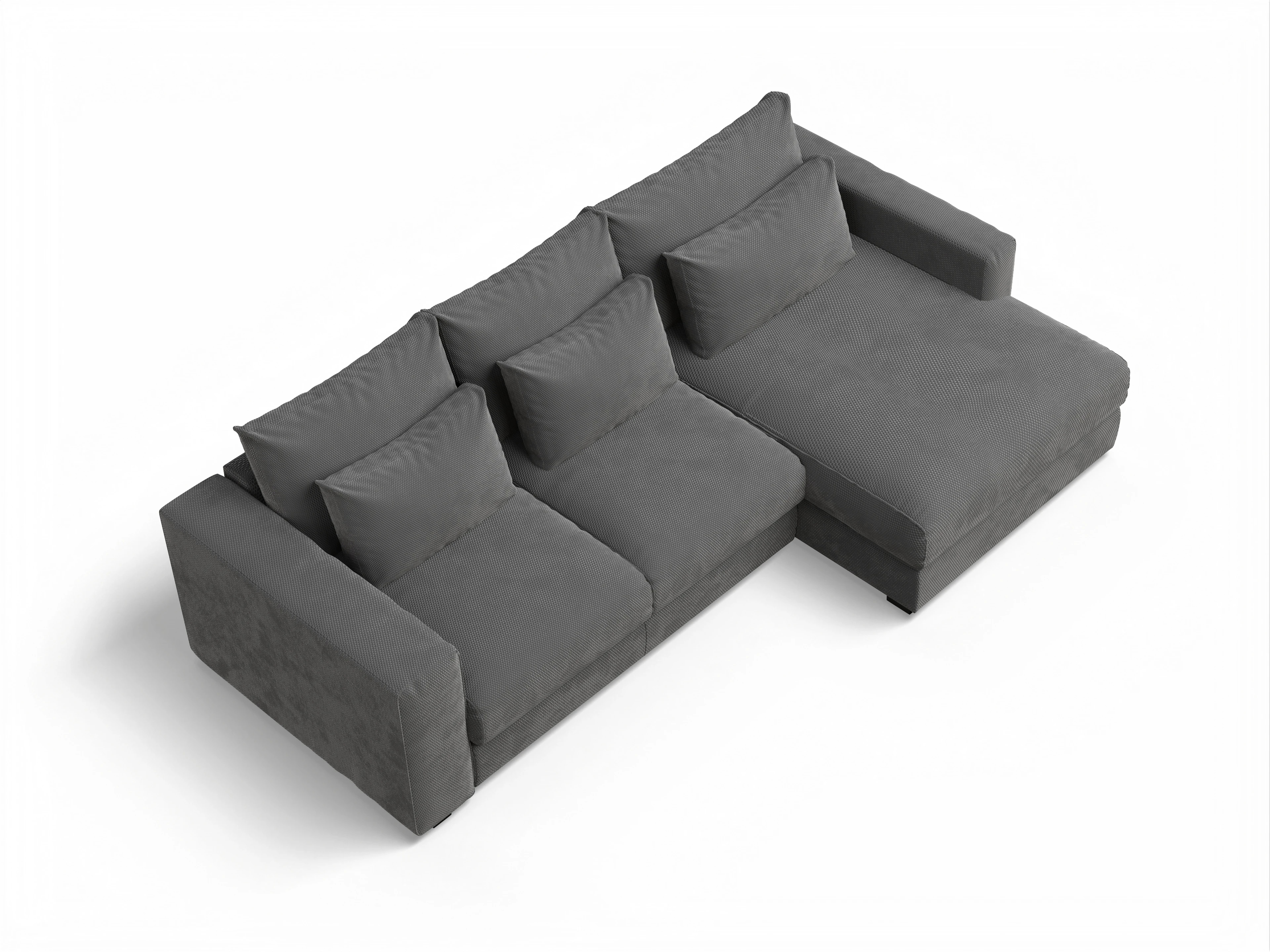 Ansicht des Produktes Butler Ecksofa rechts Abschluss offen in Stoff Grau