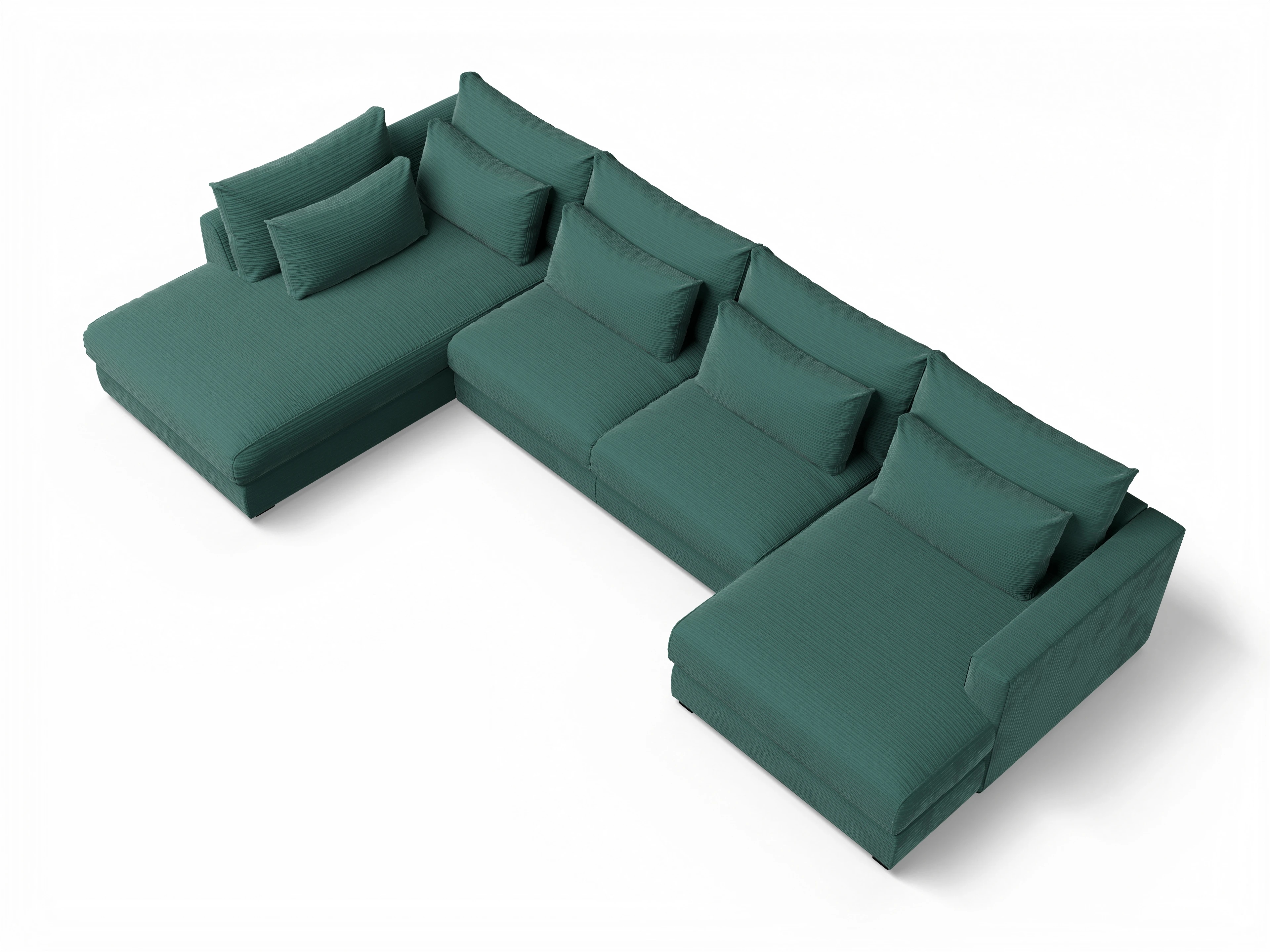 Ansicht des Produktes Butler Wohnlandschaft offen beidseitig in Stoff Grün