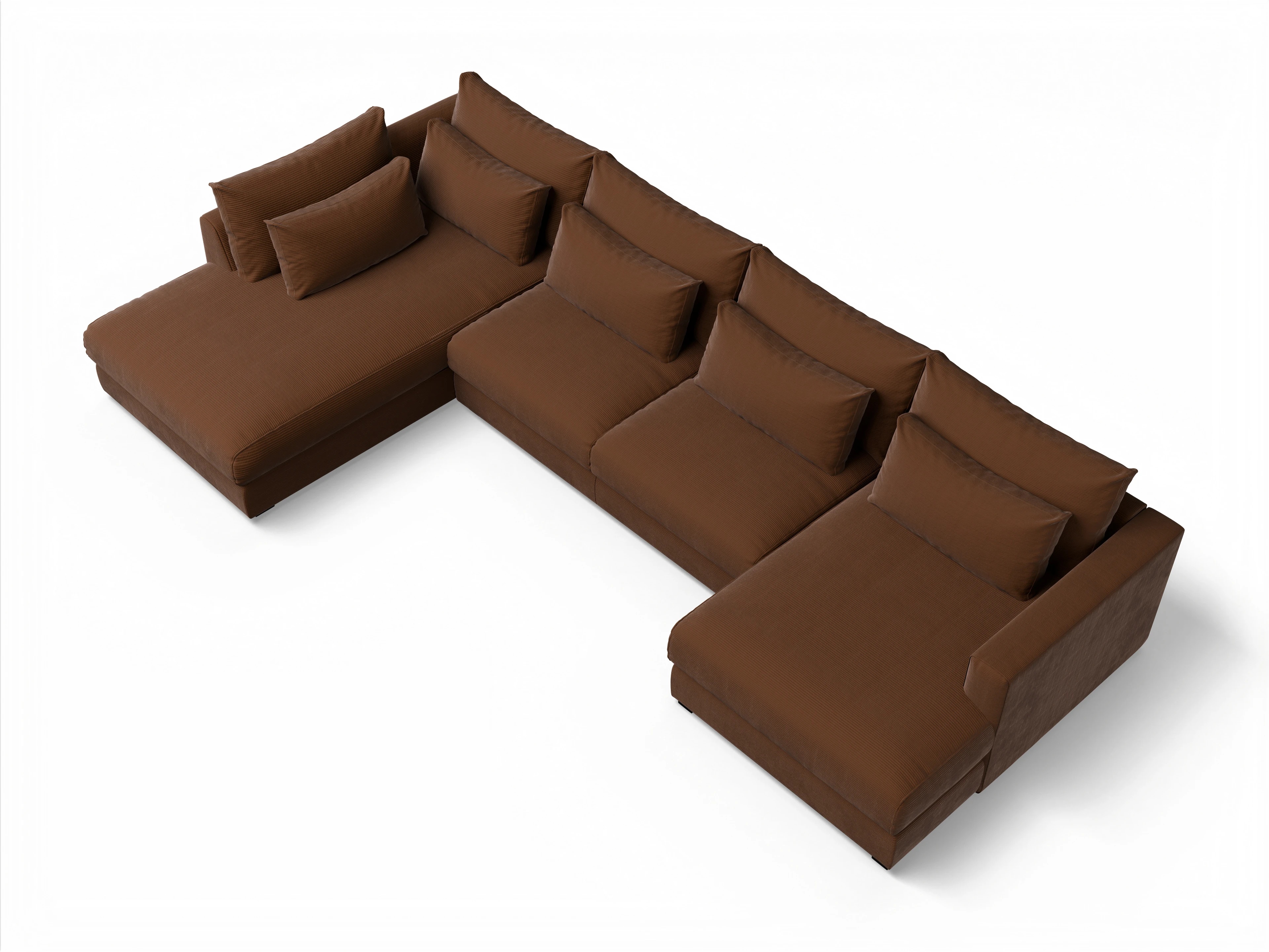 Ansicht des Produktes Butler Wohnlandschaft offen beidseitig in Stoff Braun