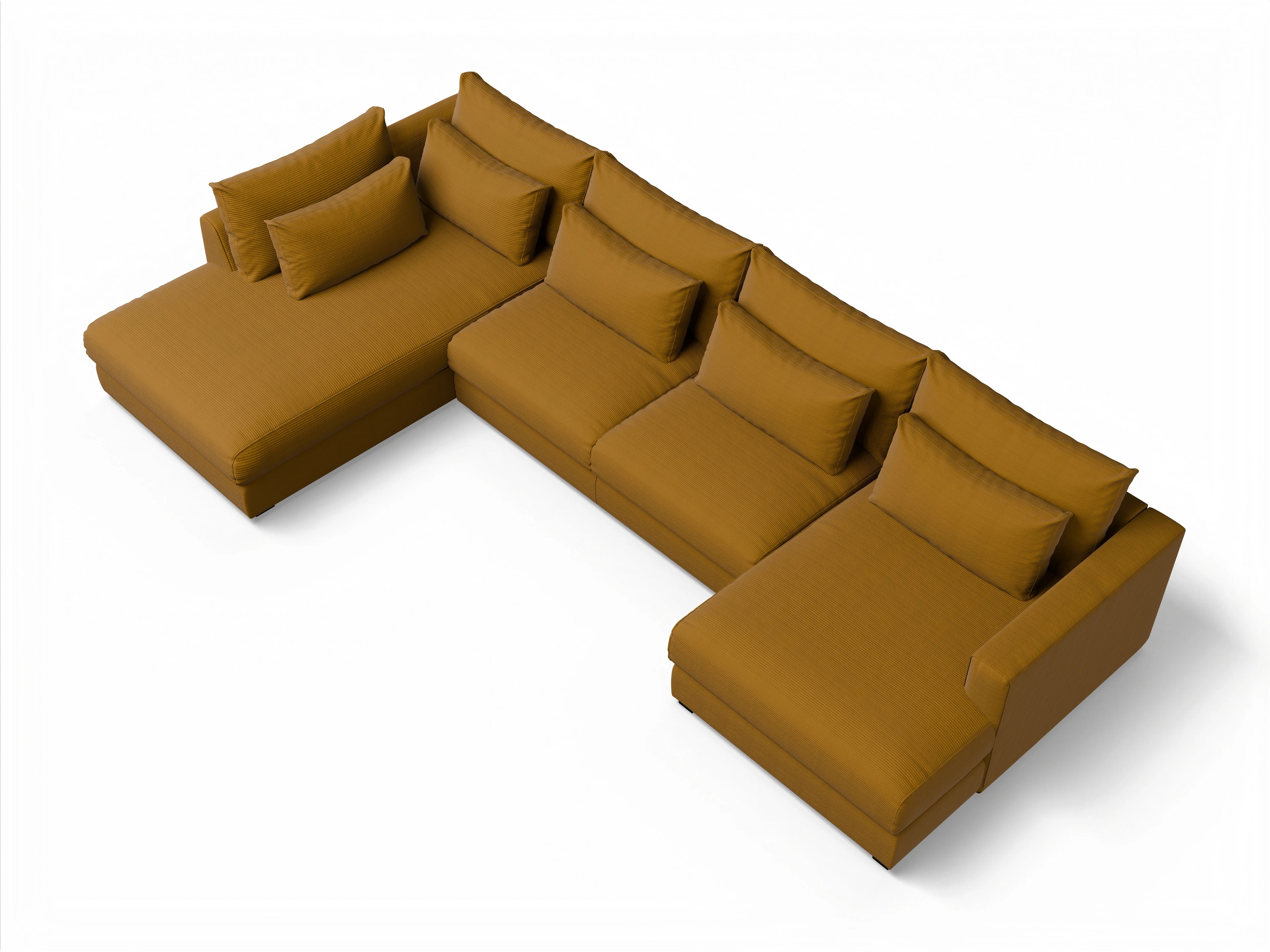 Ansicht des Produktes Butler Wohnlandschaft offen beidseitig in Stoff Orange