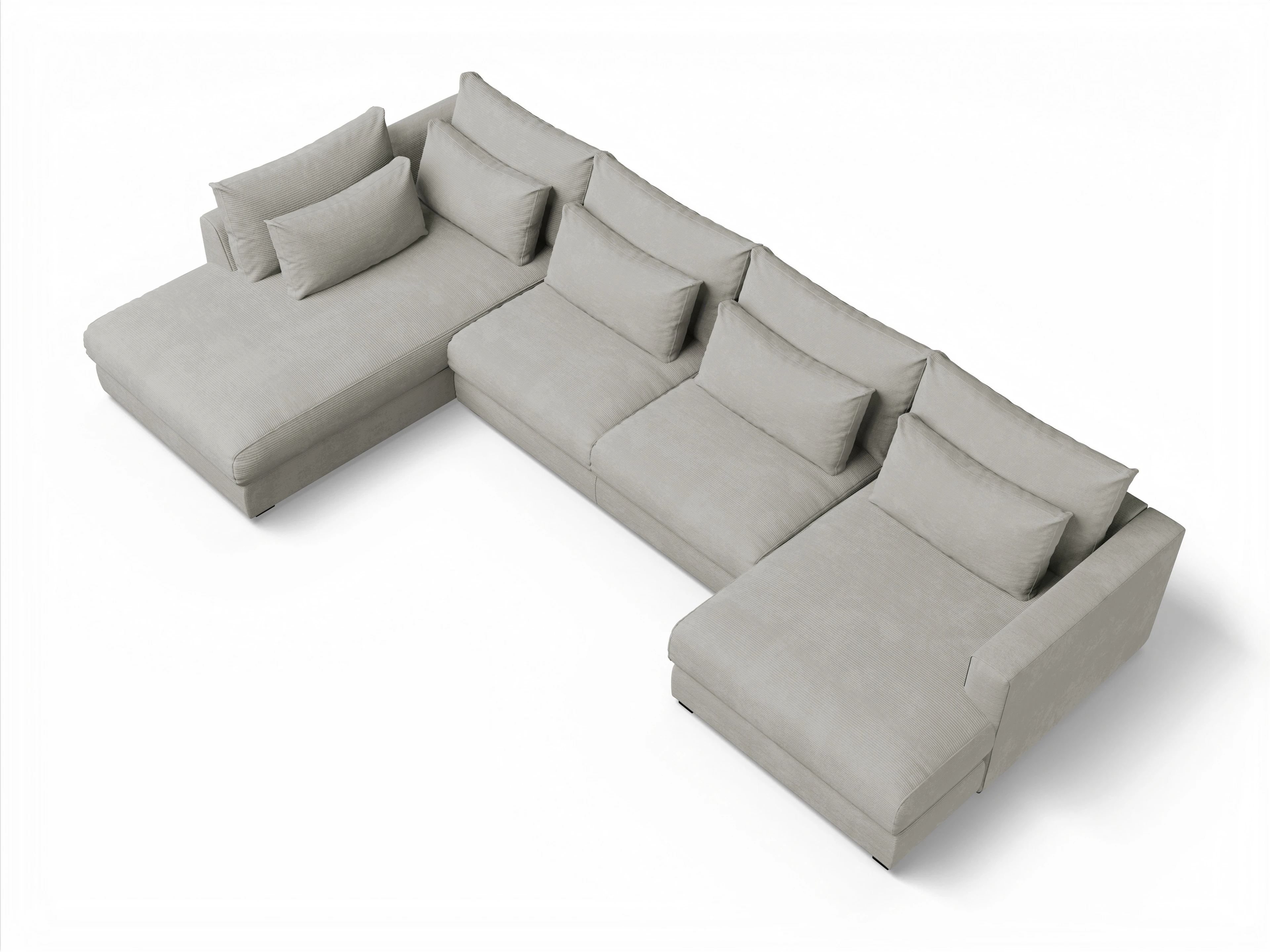 Ansicht des Produktes Butler Wohnlandschaft offen beidseitig in Stoff Beige