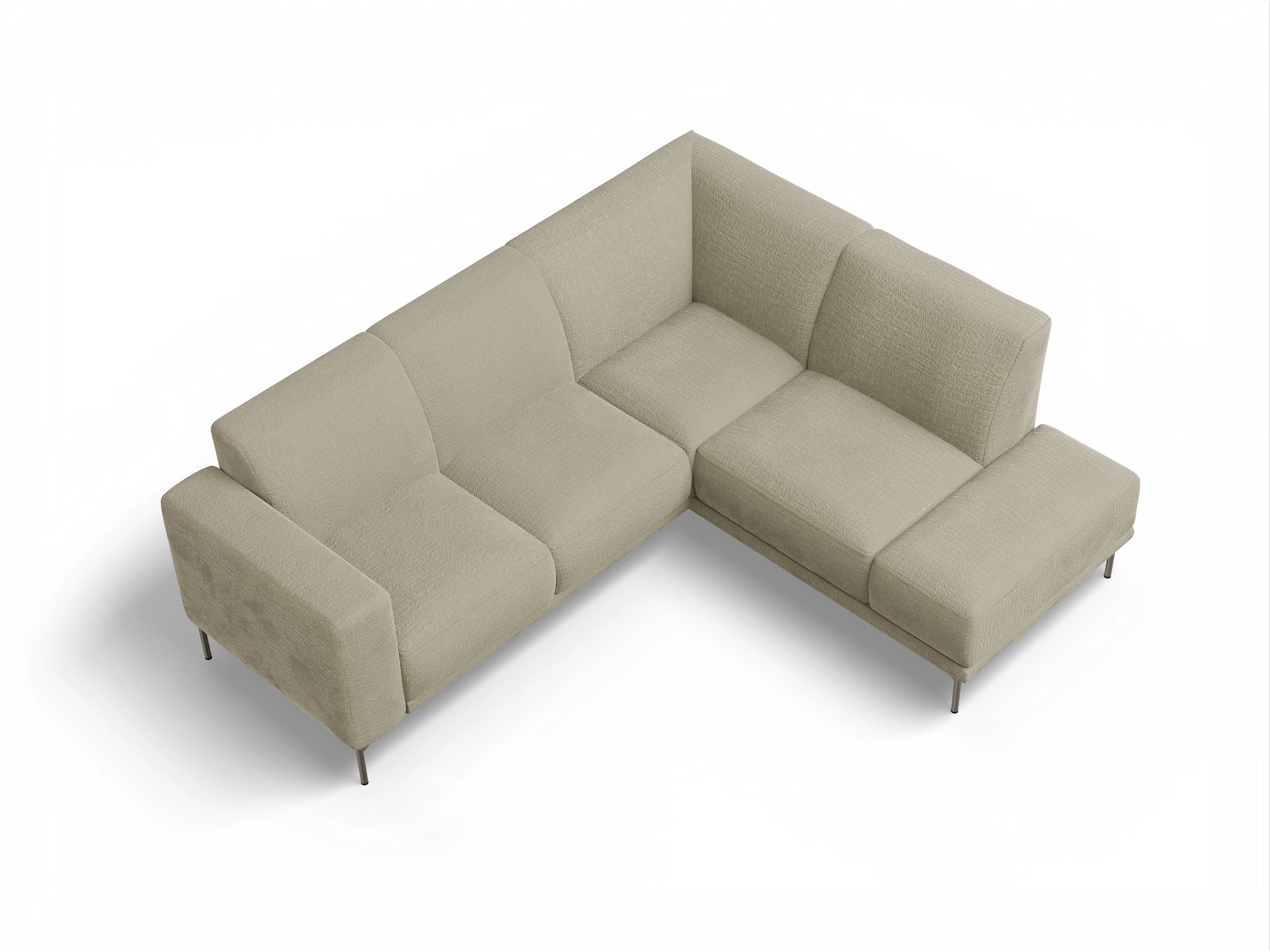 Ansicht des Produktes Viborg Ecksofa rechts Abschluss offen in Stoff Beige