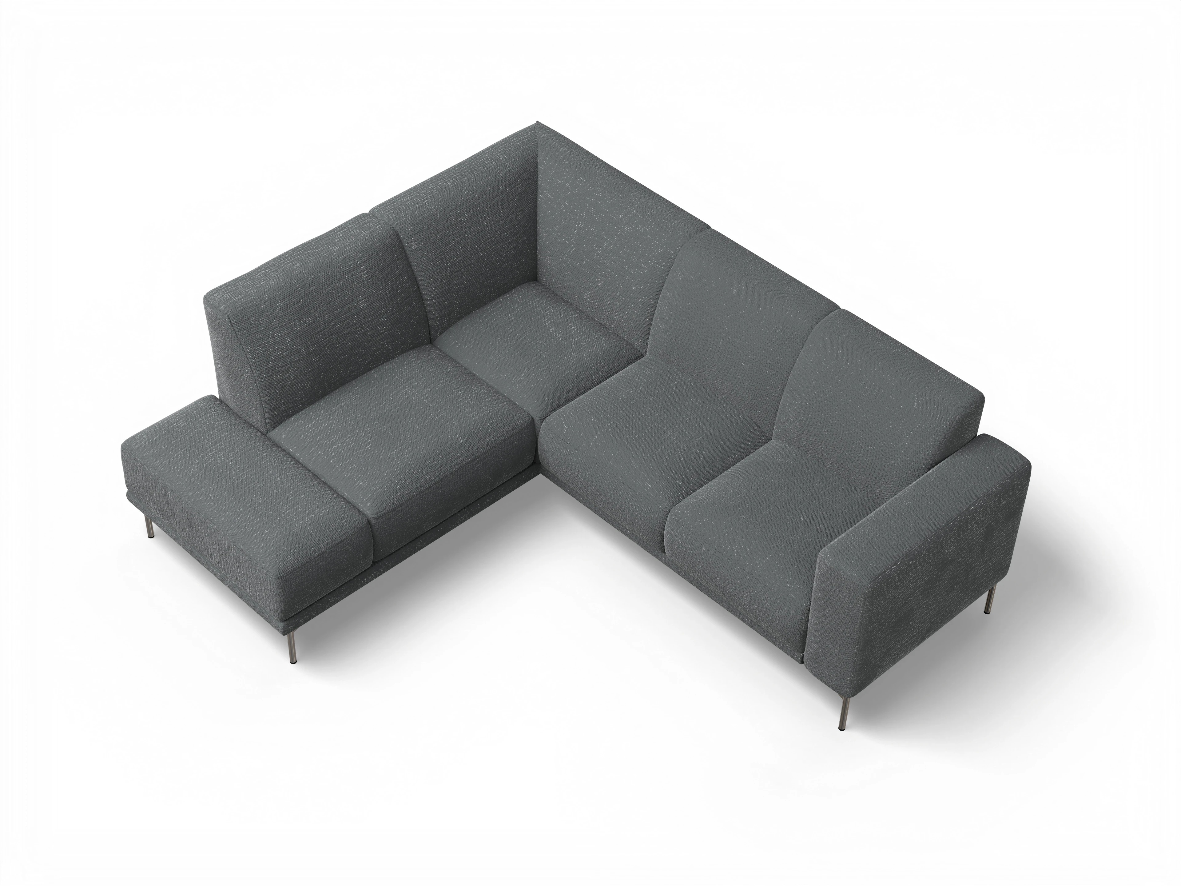 Ansicht des Produktes Viborg Ecksofa links Abschluss offen in Stoff Grau
