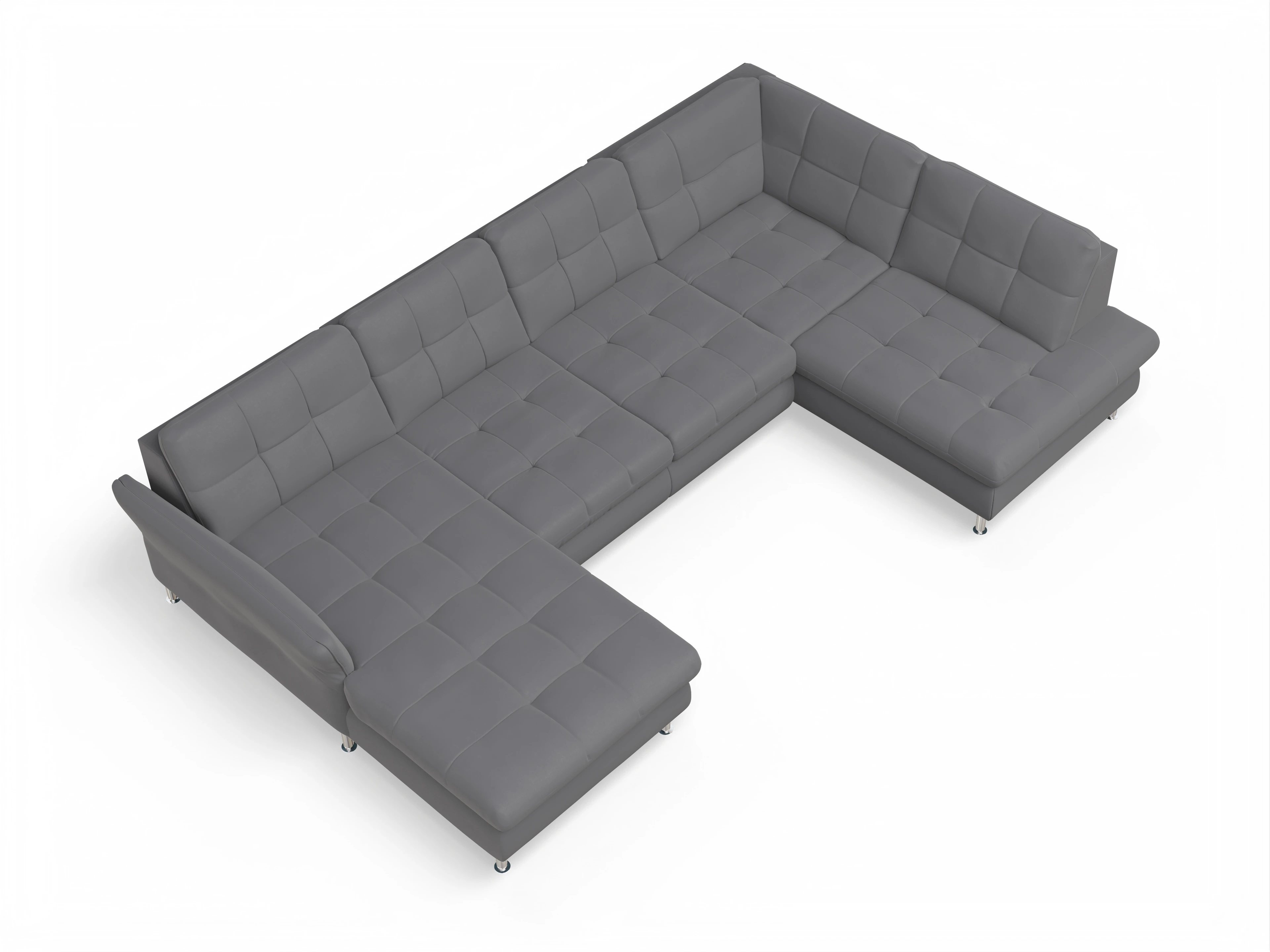 Ansicht des Produktes SC Smart 1064 Wohnlandschaft offen beidseitig in Stoff Grau