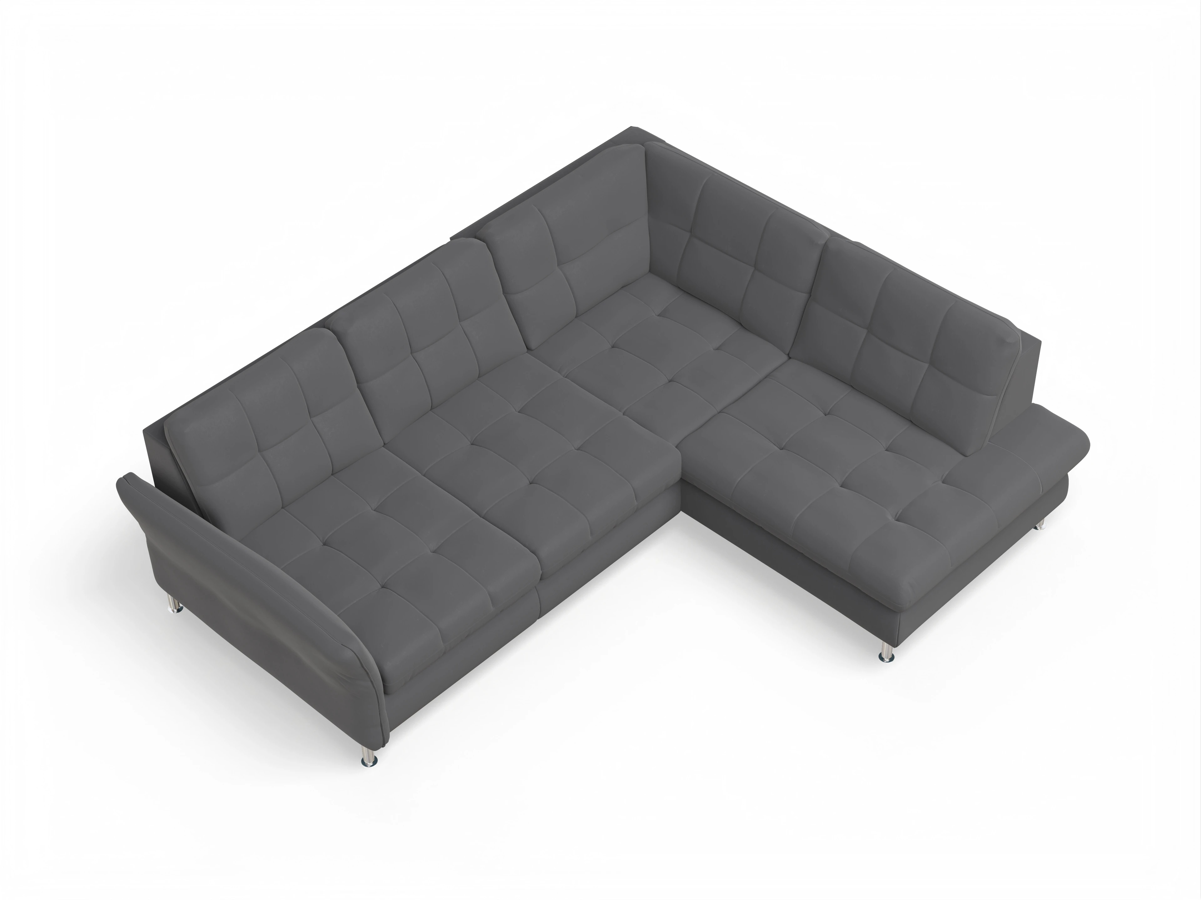Ansicht des Produktes SC Smart 1064 Ecksofa rechts Abschluss offen in Stoff Grau