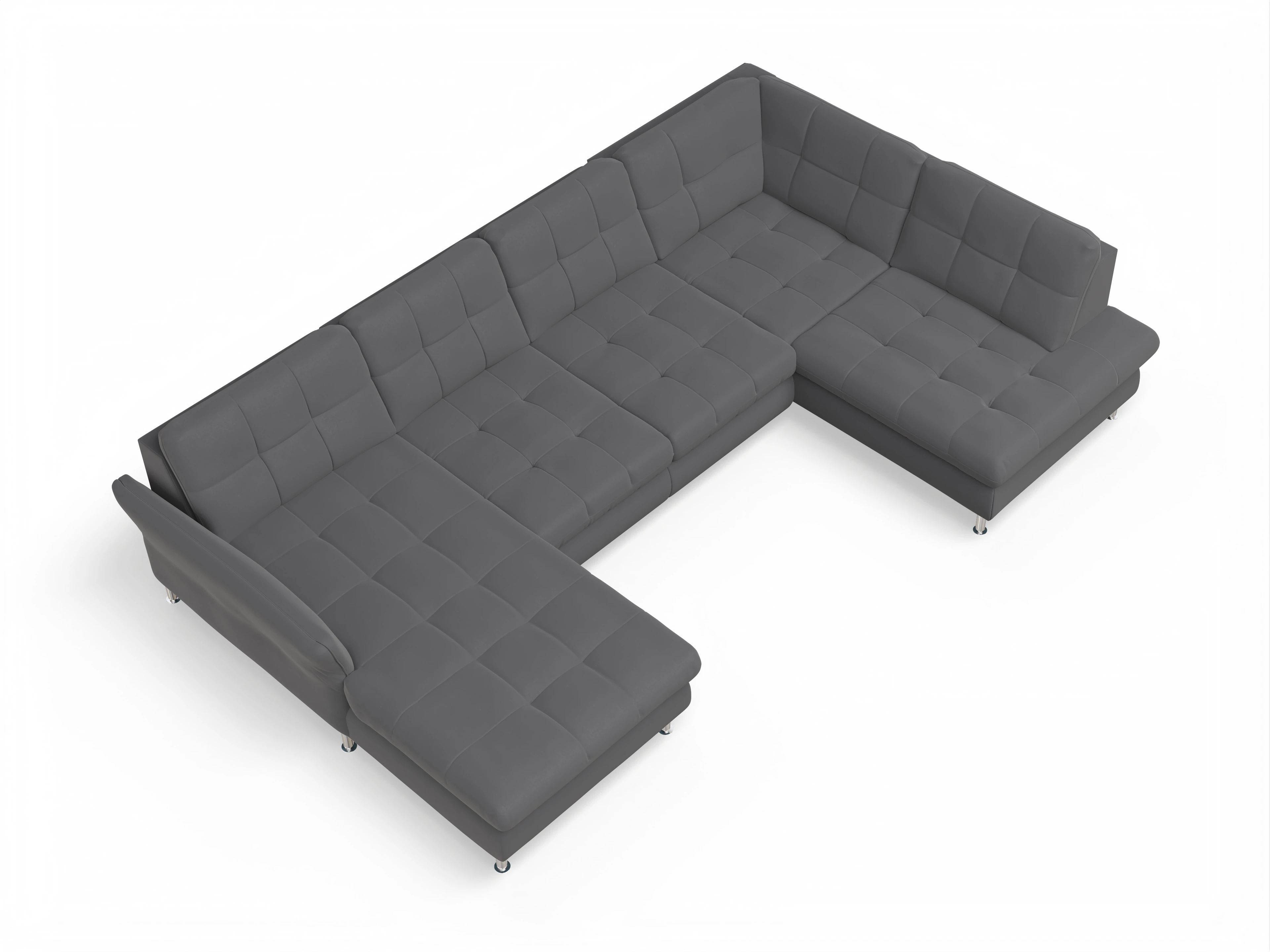 Ansicht des Produktes SC Smart 1064 Wohnlandschaft offen beidseitig in Stoff Grau