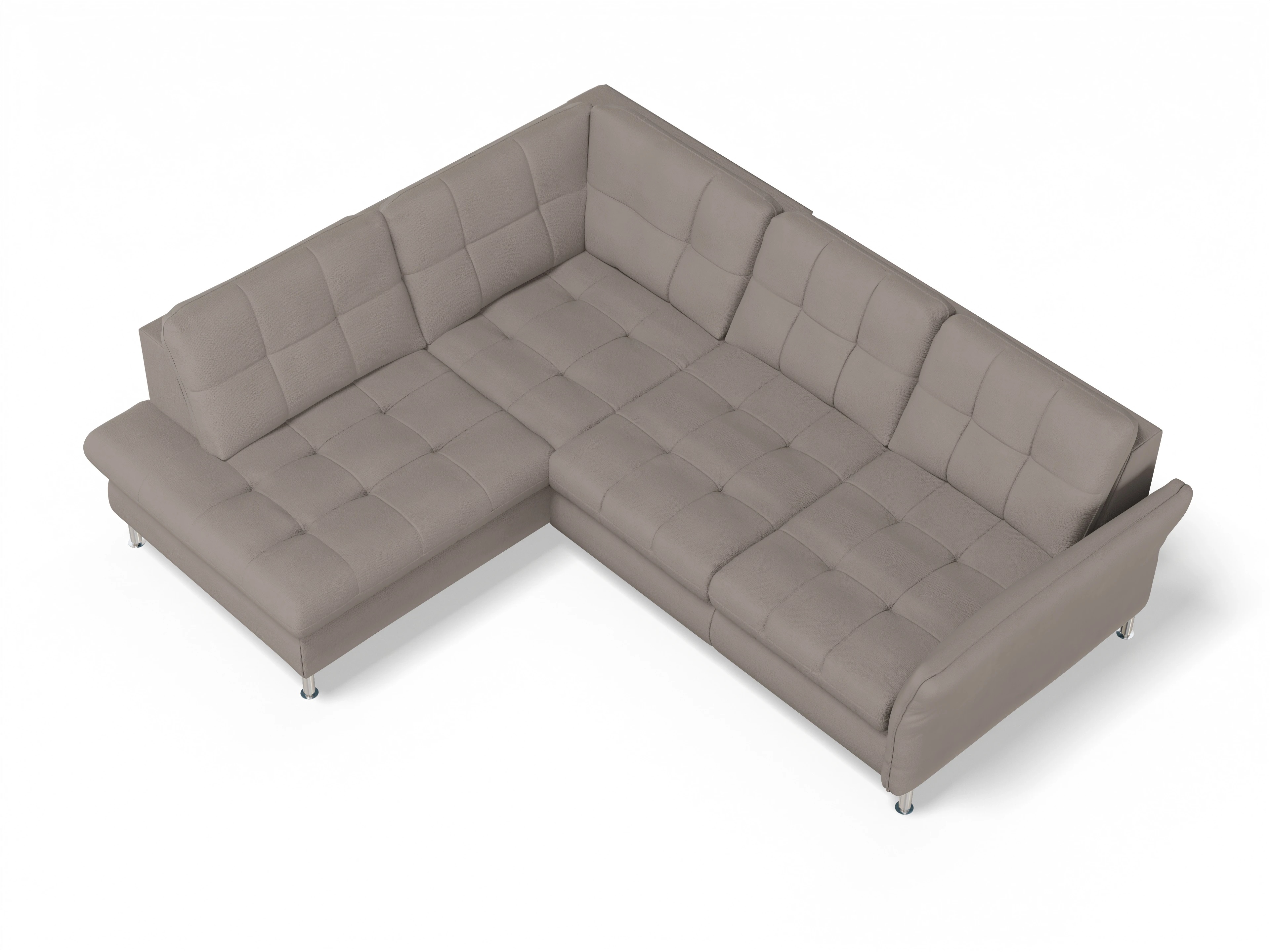 Sitz Concept smart 1064 1KO Medium L Ansicht des Produktes SC Smart 1064 Ecksofa links Abschluss offen in Stoff Braun