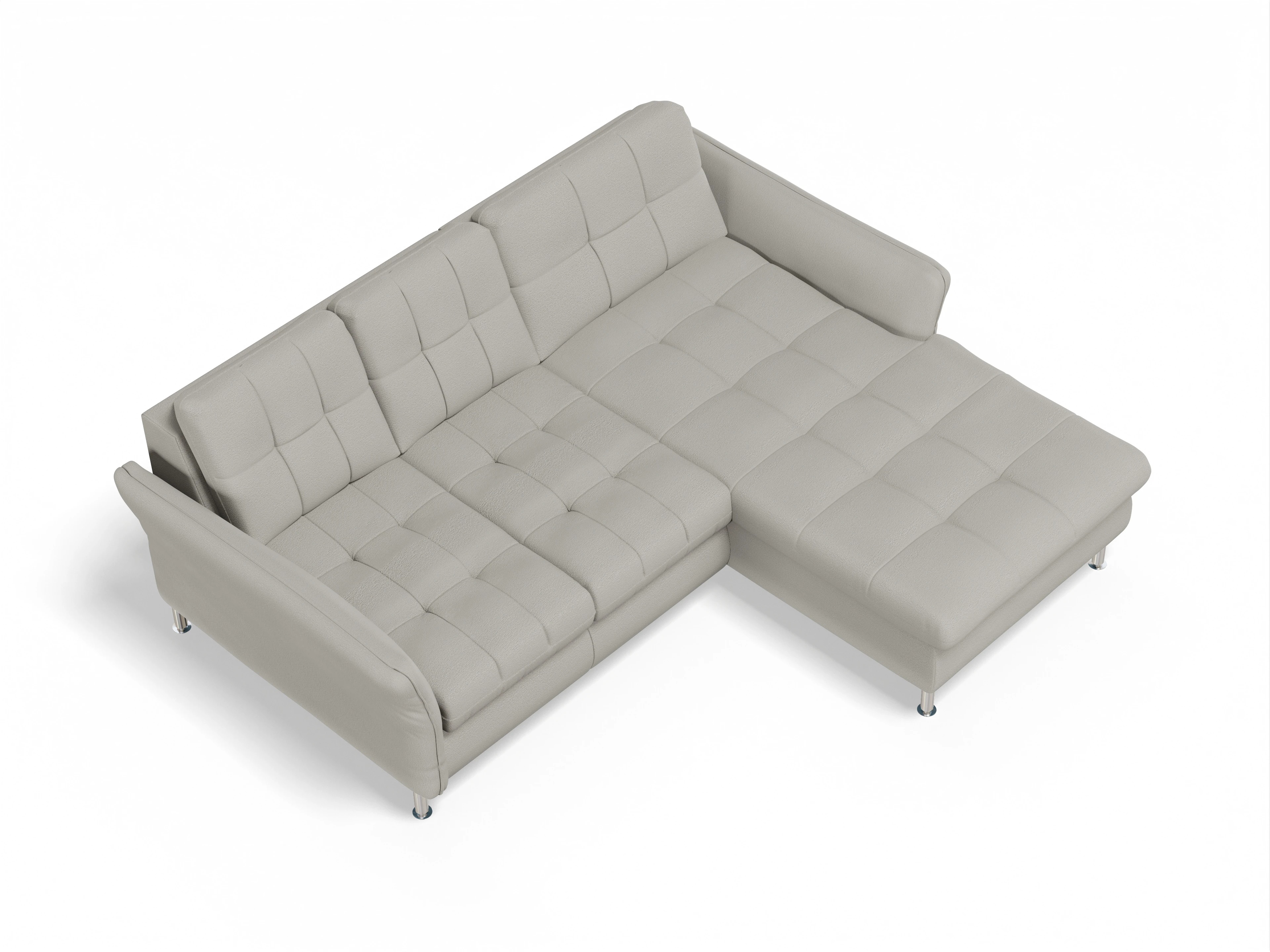 Sitz Concept smart 1064 Canapé Small R Ansicht des Produktes SC Smart 1064 Ecksofa rechts Abschluss offen in Stoff Grau