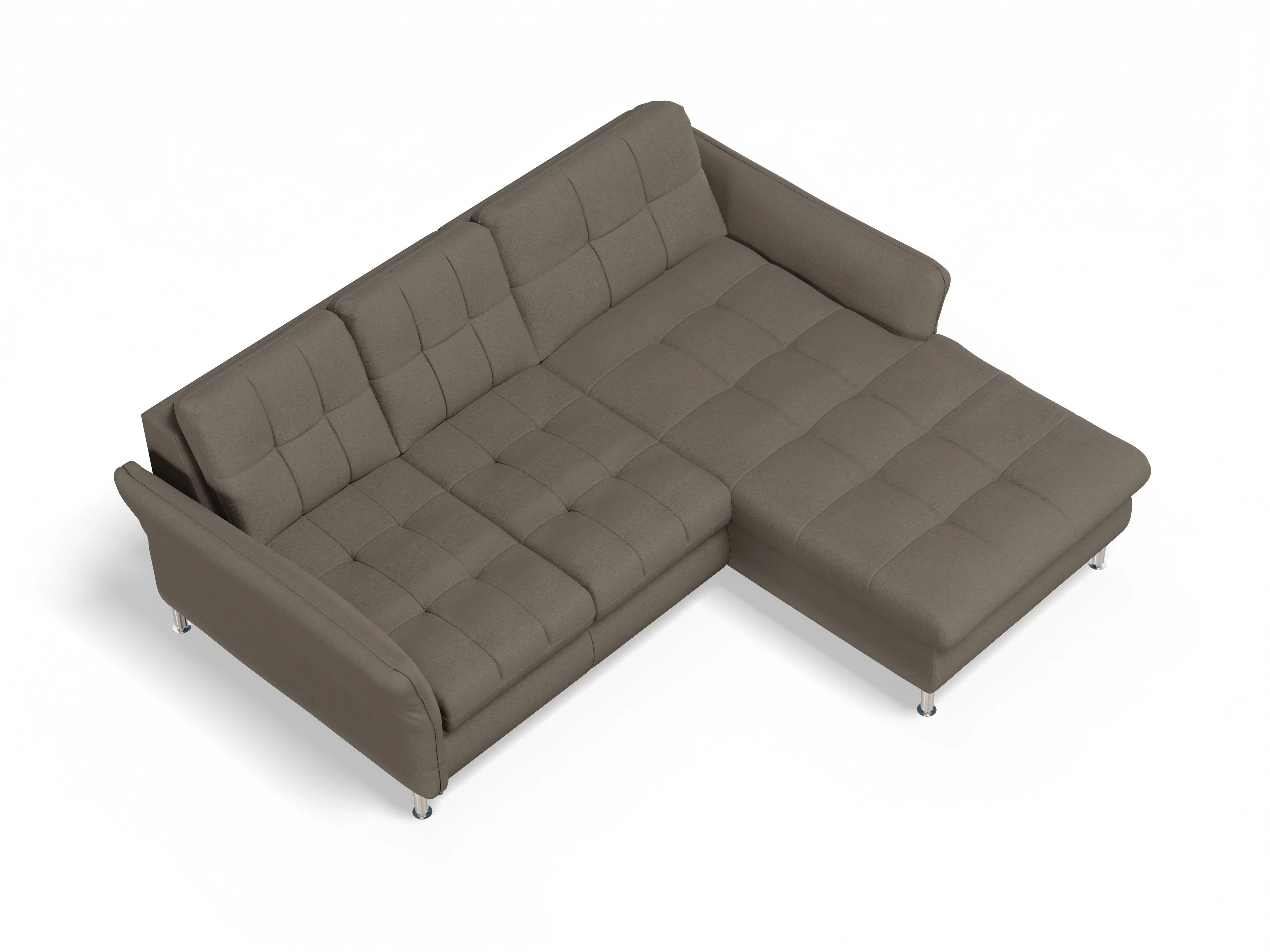Sitz Concept smart 1064 Canapé Small R Ansicht des Produktes SC Smart 1064 Ecksofa rechts Abschluss offen in Stoff Grau